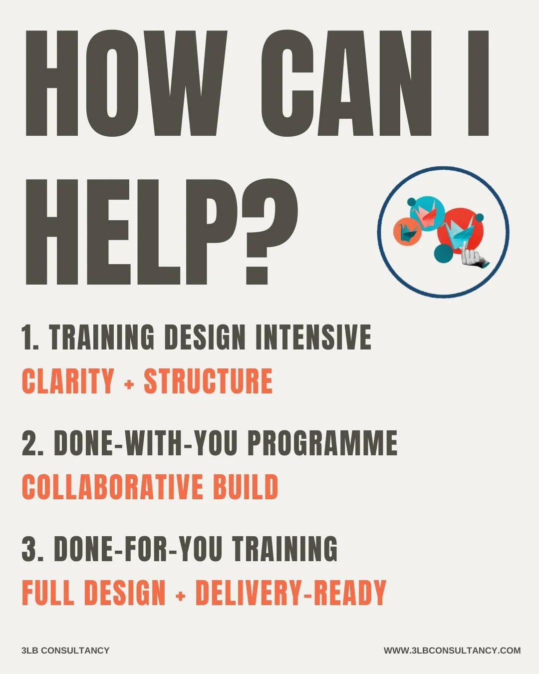 A simple way I work with clients at 3LB Consultancy:

Whether you&rsquo;re starting with an idea or refining something existing, there are a few different ways we can approach it.

The key is finding the right starting point &mdash; not trying to do 