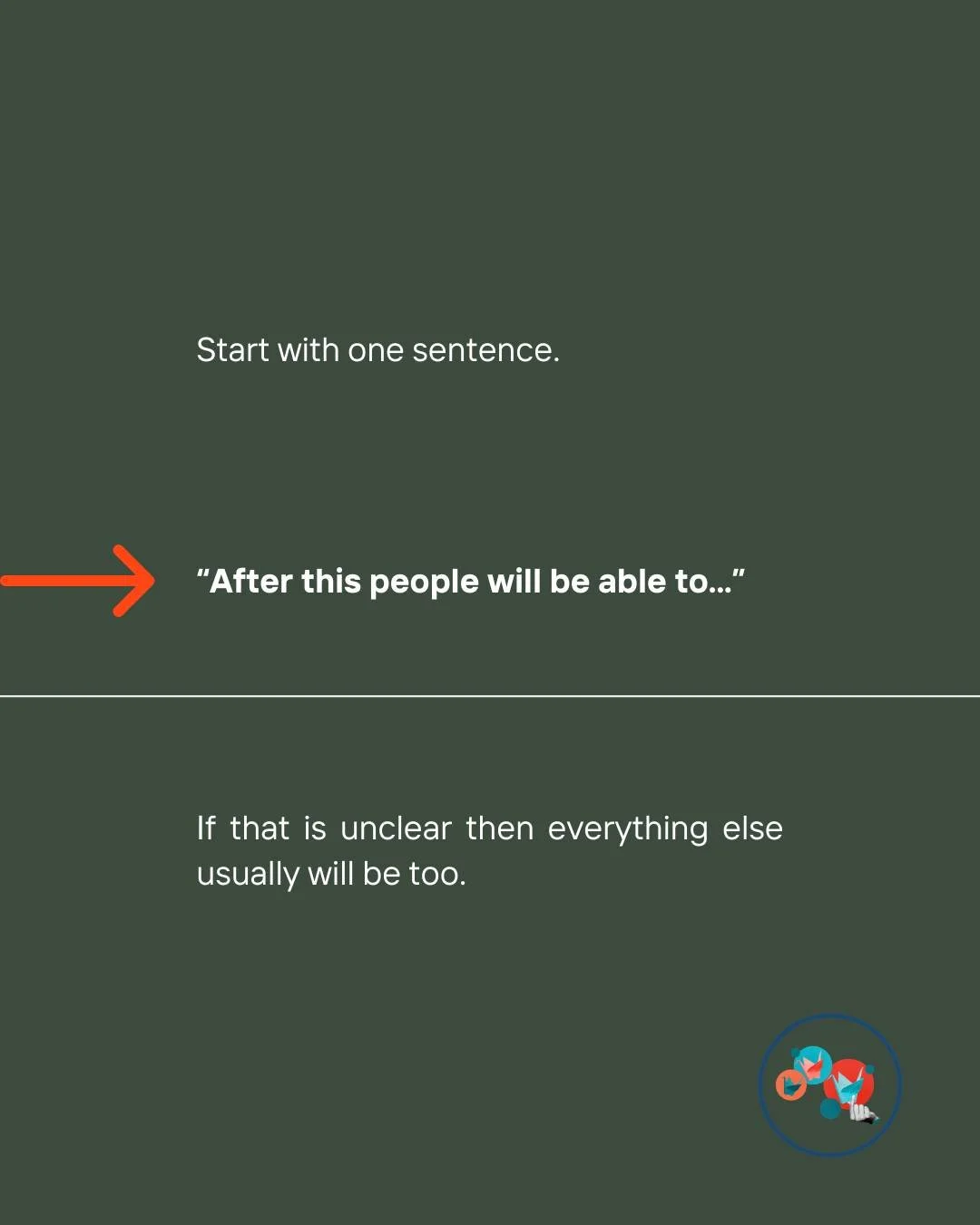 A simple way to structure training:

Start with:
👉 &ldquo;After this, people will be able to&hellip;&rdquo;

If that&rsquo;s unclear, everything else will be too.

Clarity first.

#TrainingTips #LearningDesign #Consultancy #Education