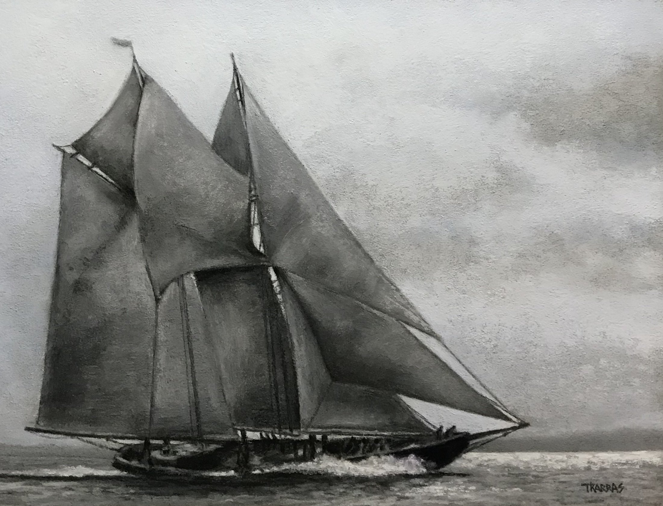 Schooner 9x12 Sold