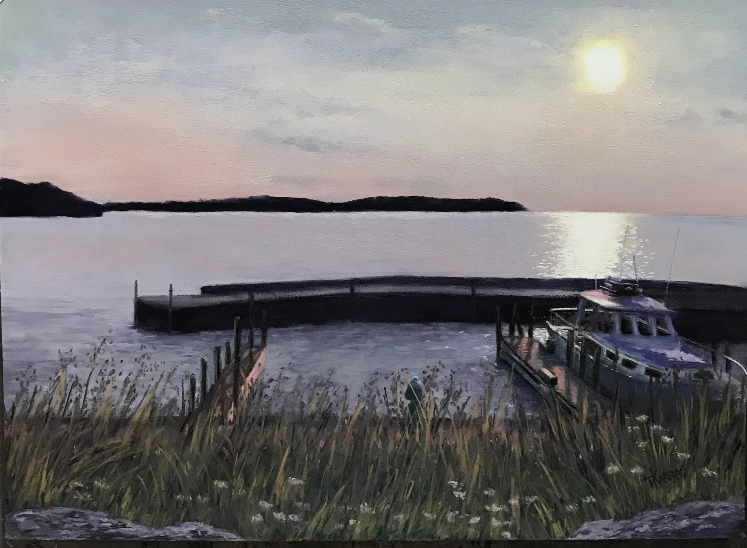 Sunset on the Bay 12x16 $600