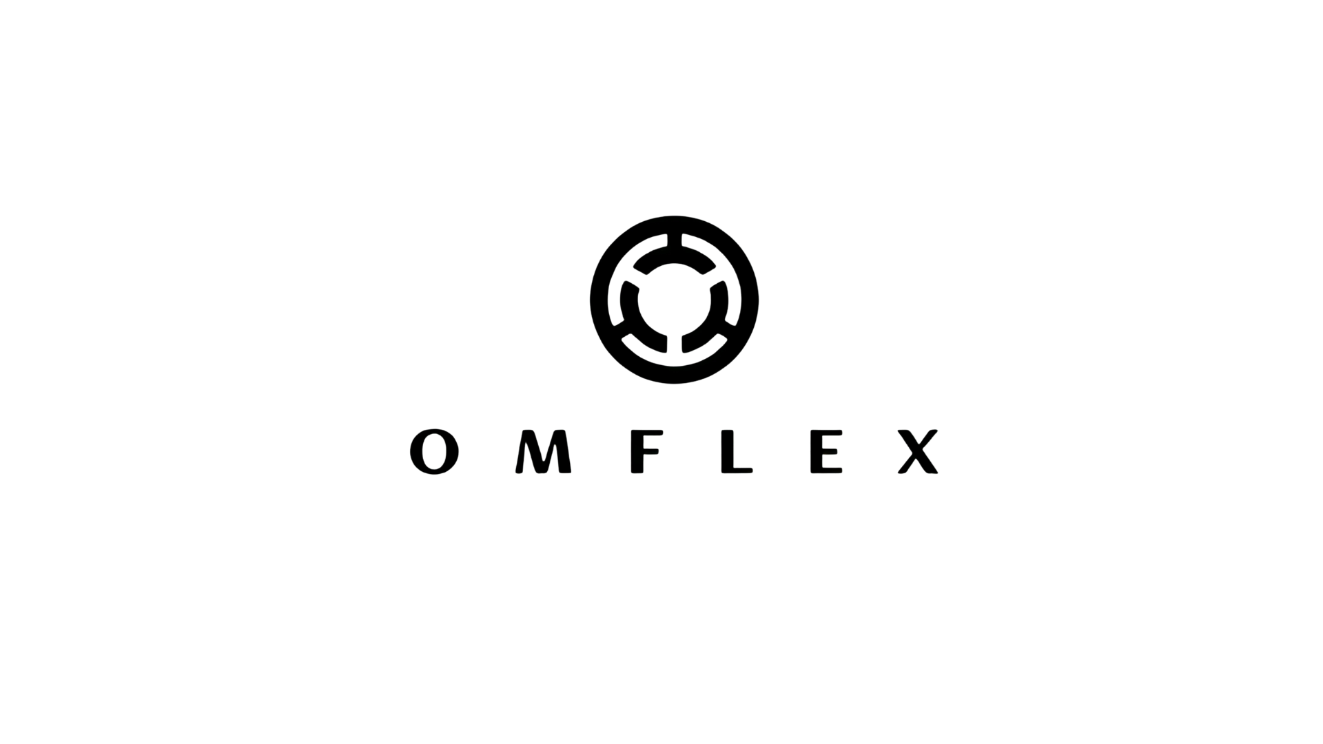 The OMFLEX logo, featuring a circular emblem with a stylized 'O' and 'F' inside, with the brand name 'OMFLEX' below it in capital letters.