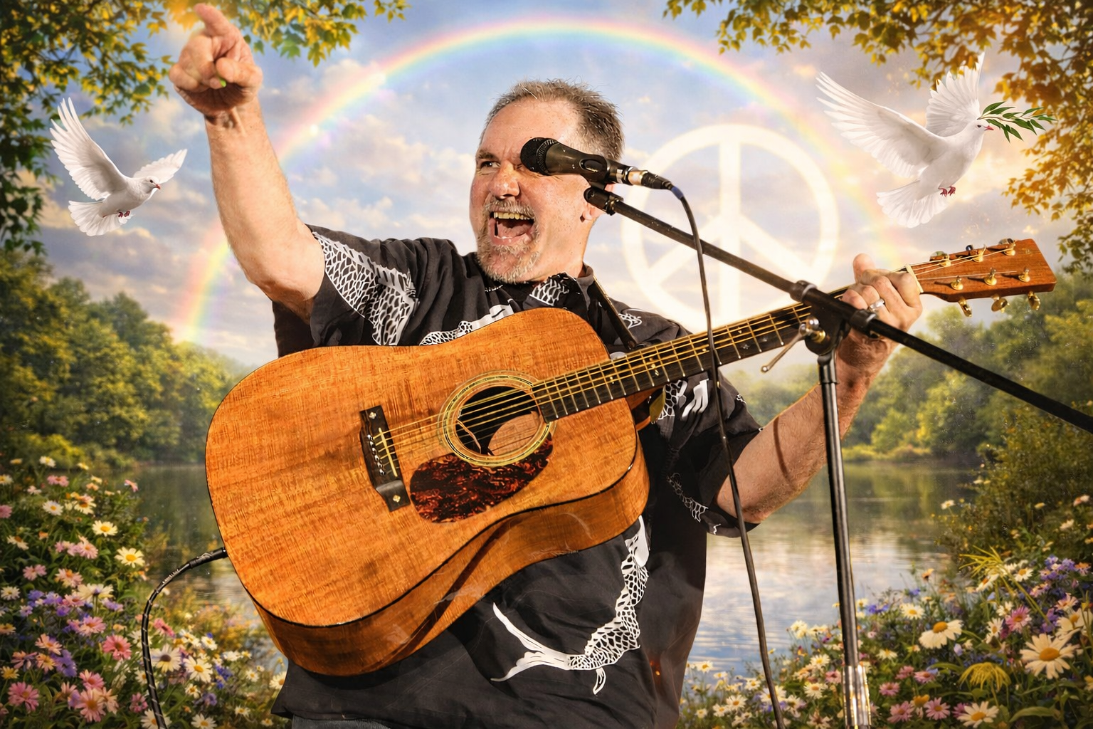 Ann Arbor, MI— Setting the tone for a gathering of global changemakers, Jerry performs before a Nobel Peace Prize laureate speaks at the Rotary World Peace Conference in Ann Arbor.