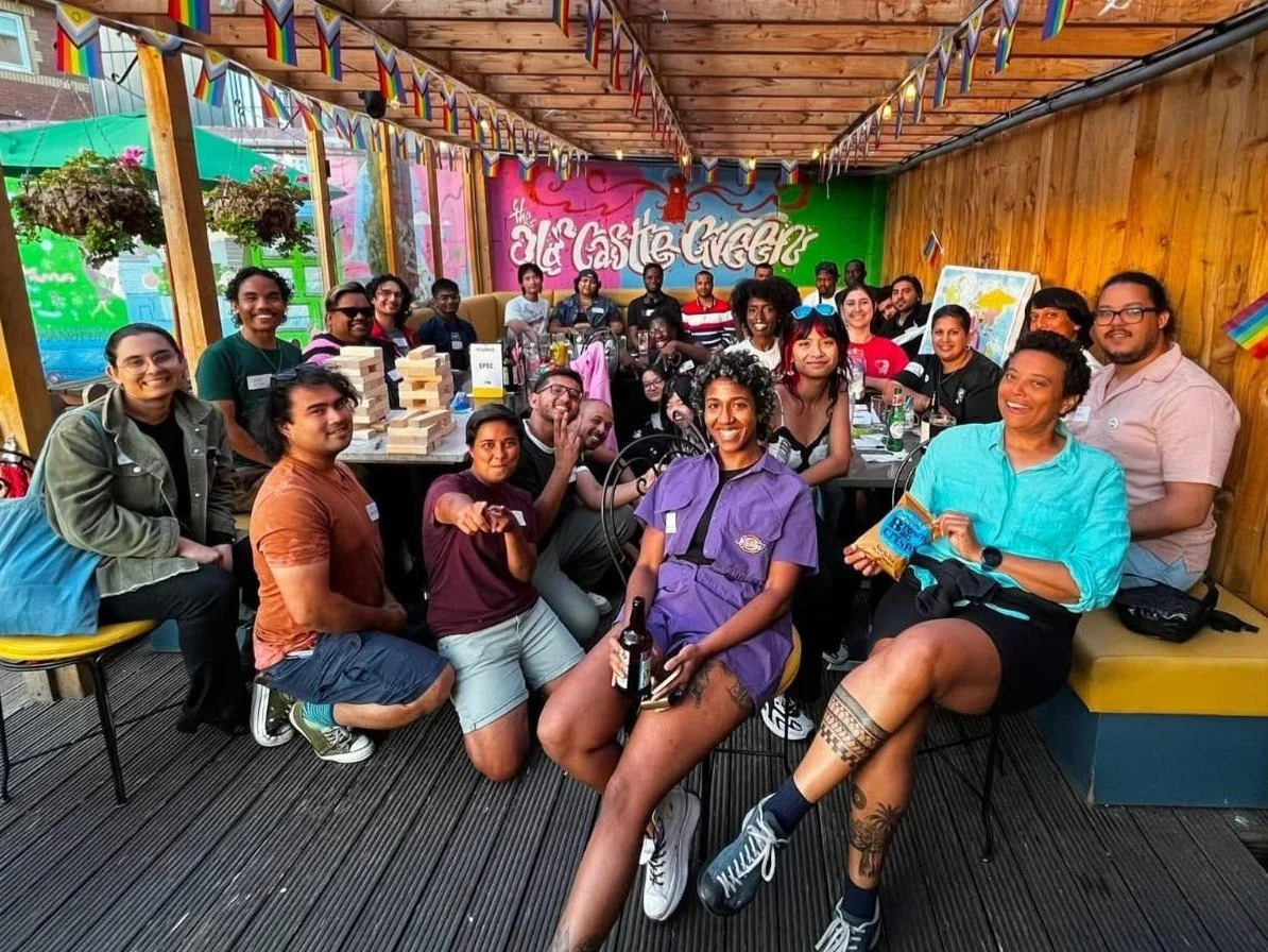 what a lovely time at @oldcastlegreenbristol last night 😍 so many of us came &amp; it was fabulous!!!

we launched a new LGBTQ+ Global Majority Week in collaboration with QTIPOC siblings at @glittercymru #lgbtqglobalmajorityweek🤎🖤🏳️&zwj;🌈🏳️&zwj