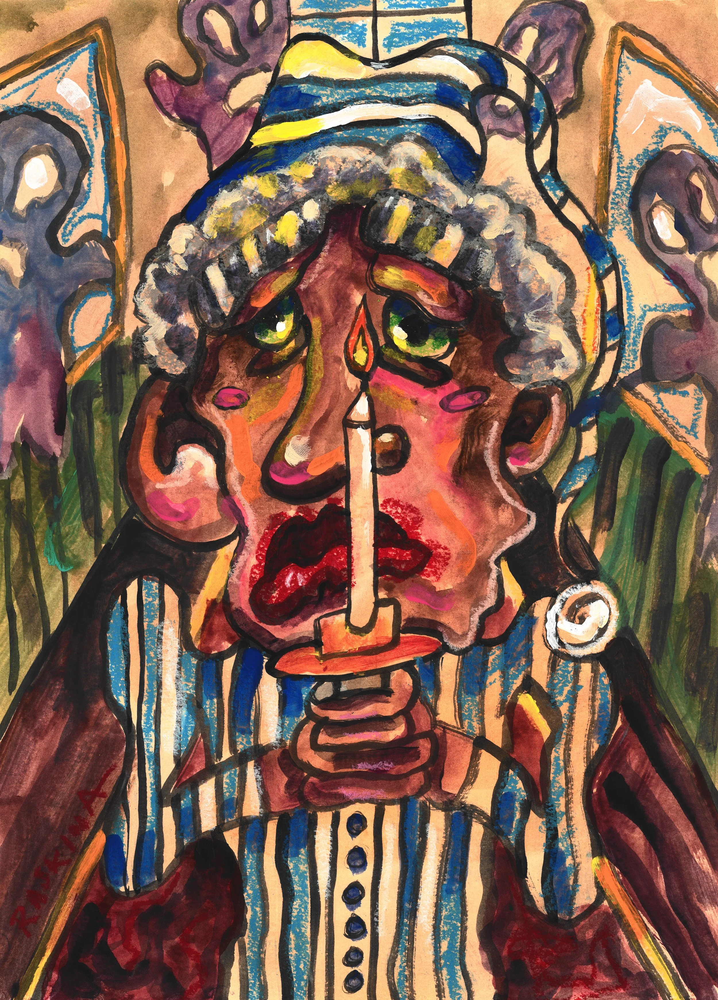 No Such Thing as Ghosts. Acrylic & Oil Pastel on Watercolor Paper. 14 x 11". Available