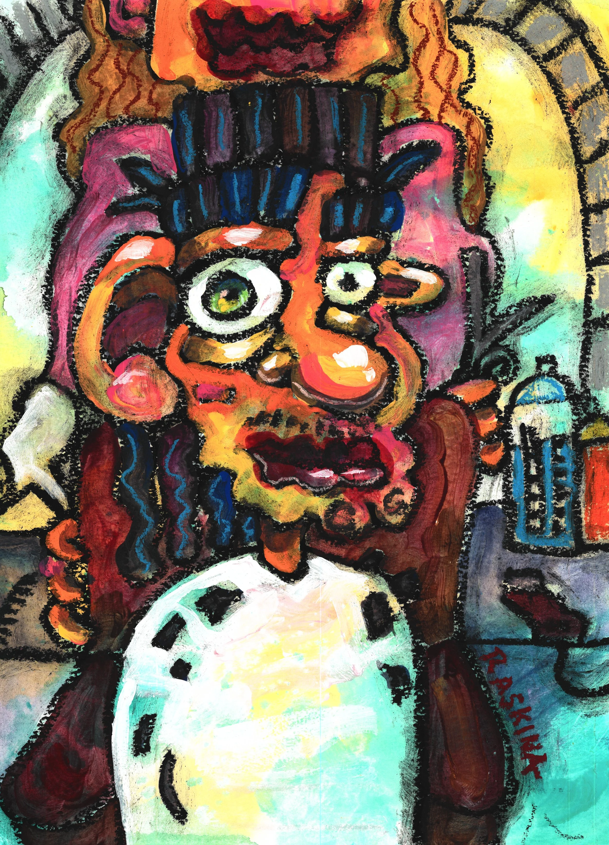 Fresh Cut. Acrylic & Oil Pastel on Watercolor Paper. 14 x 11". Available