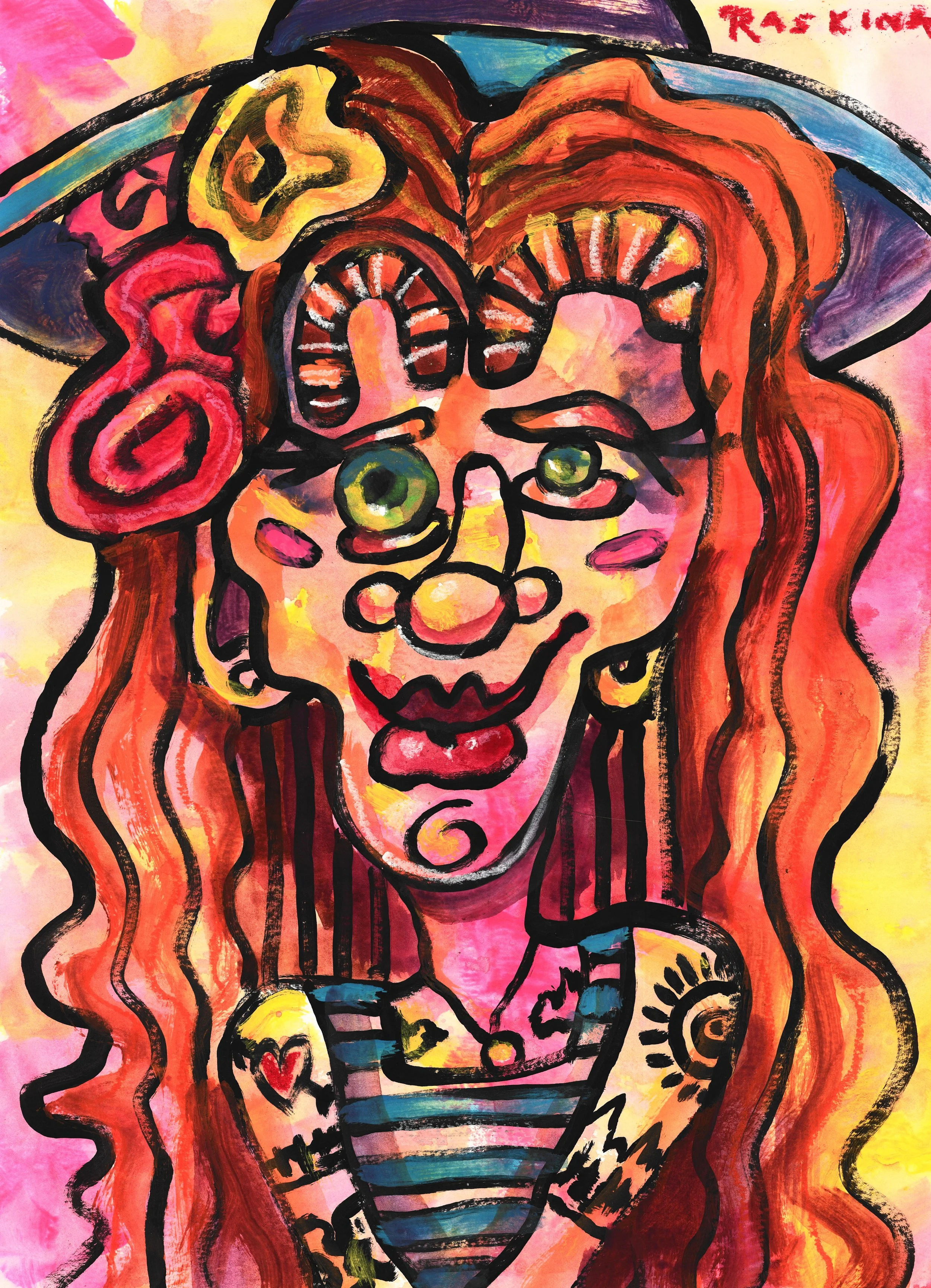 Is my Iced Coffee Ready? Acrylic & Oil Pastel on Watercolor Paper. 14 x 11". Available