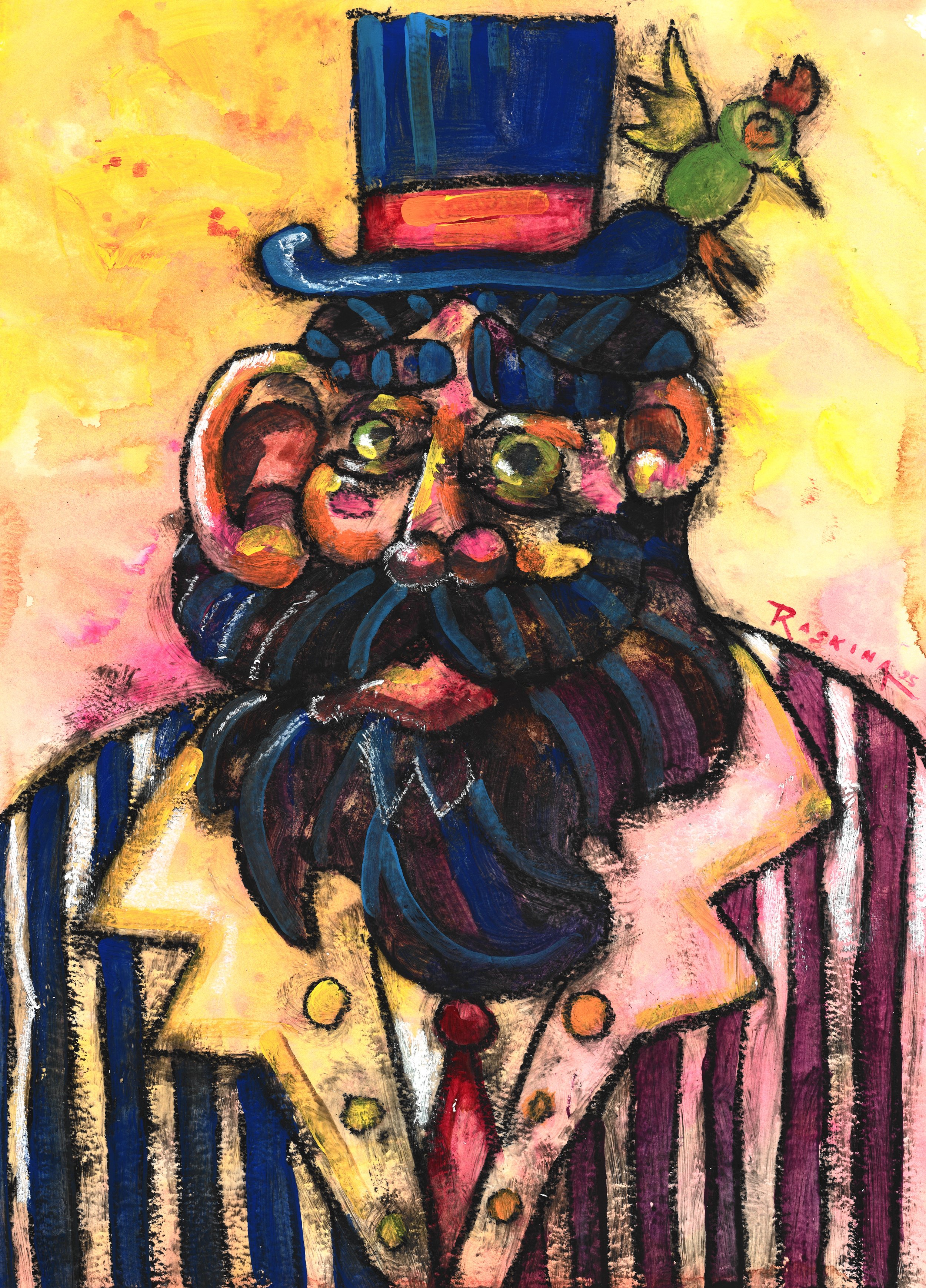 Gentleman with Hat & Bird No. 1