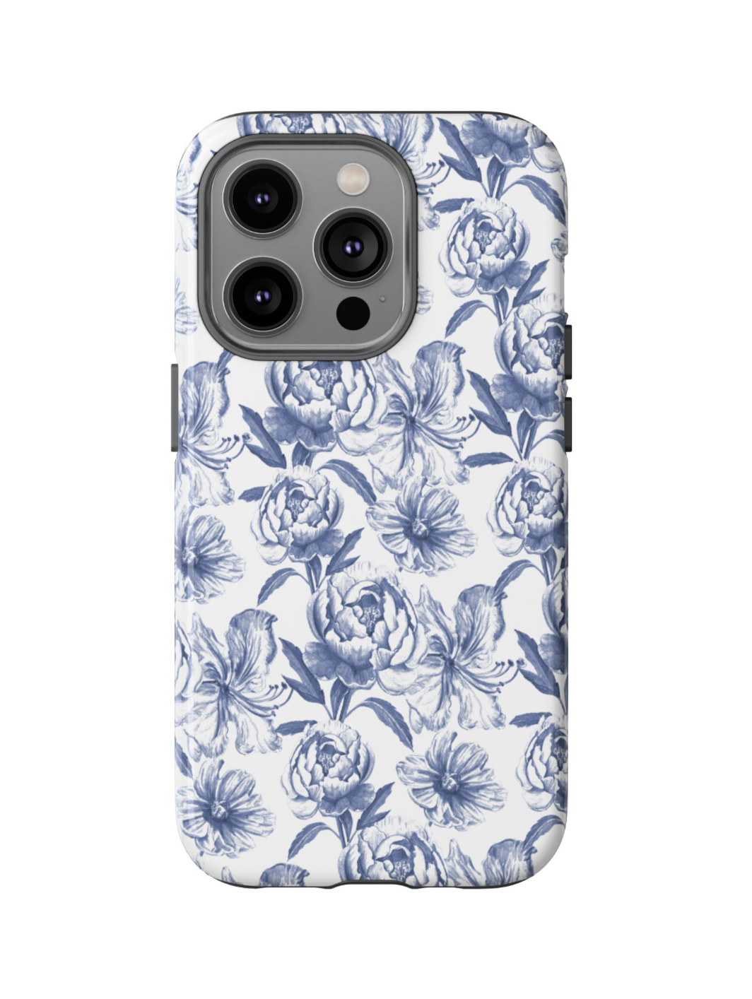 Floral Handyhülle blau