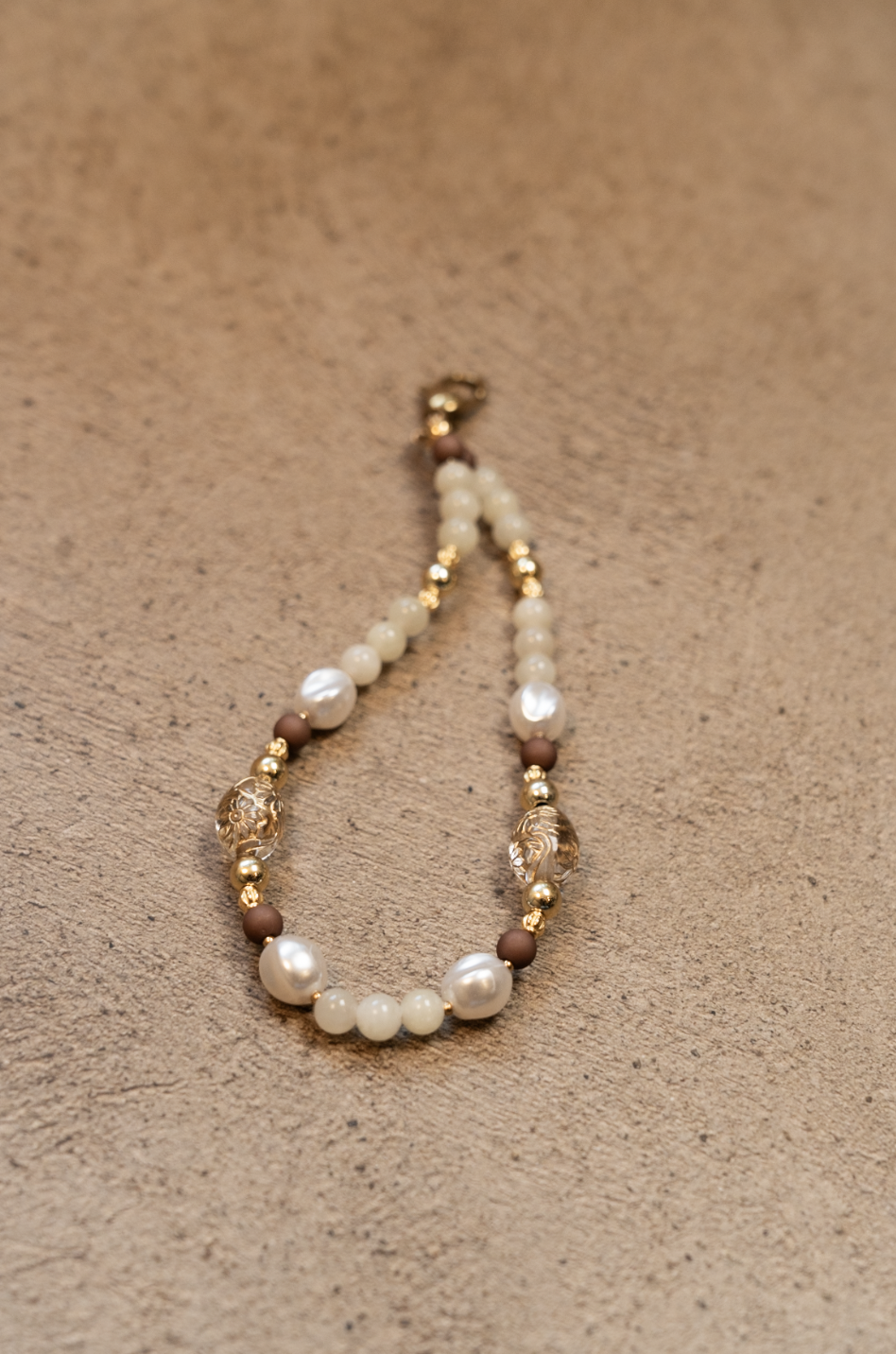 Handy-Kette Lilies braun/gold