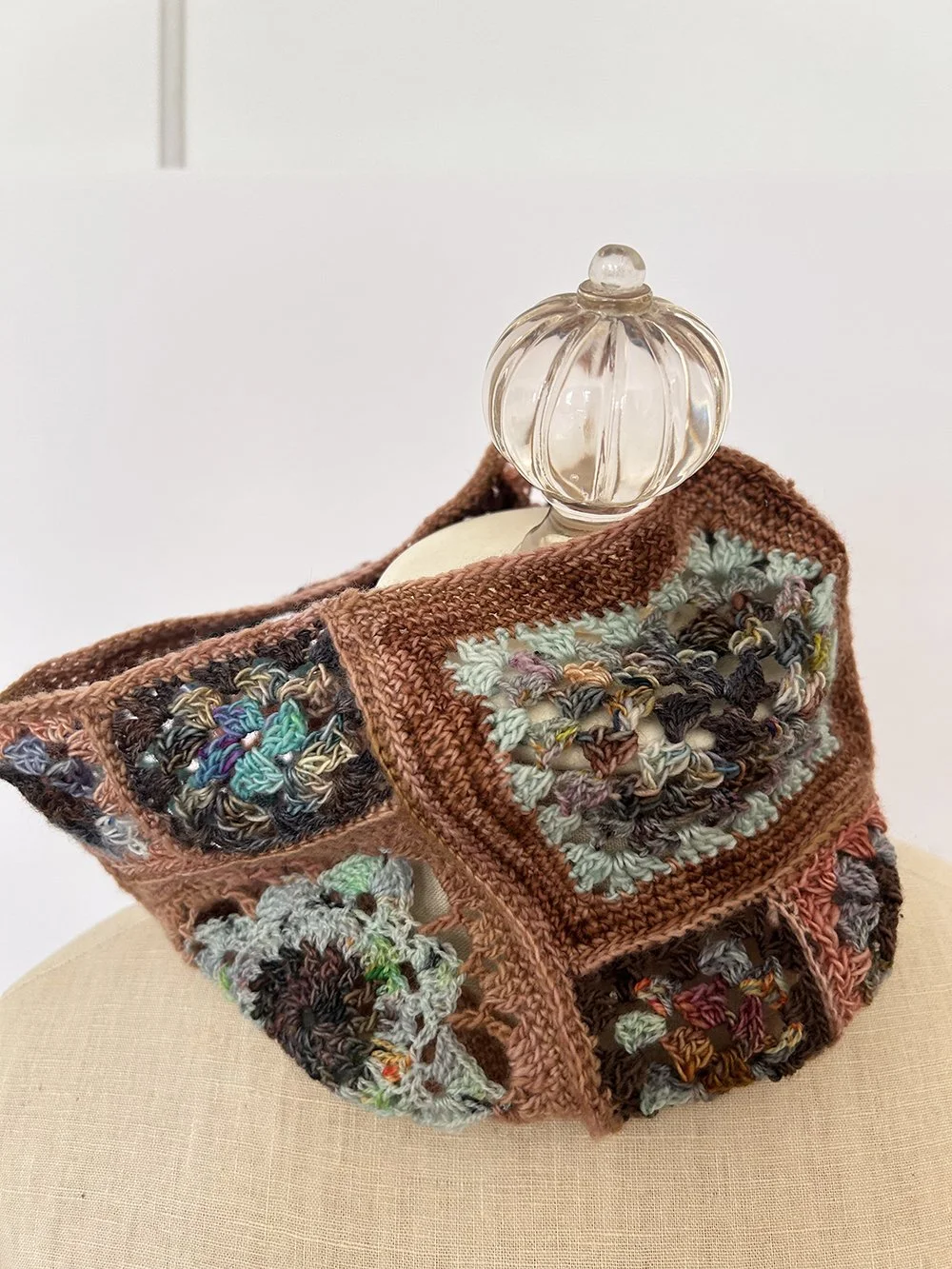 Camel Lace Multi-Granny Square Cowl
