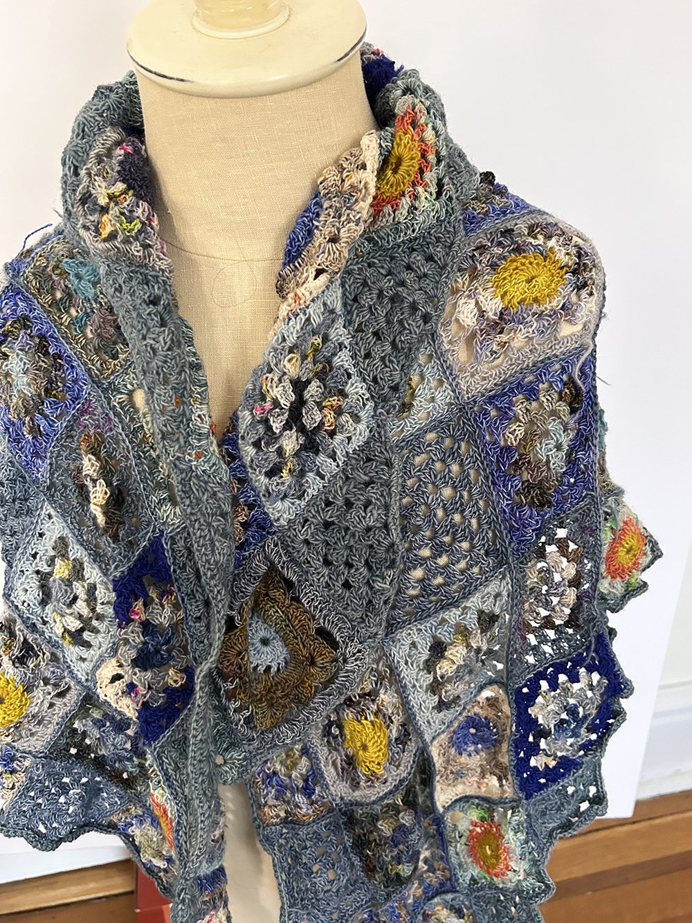 Blue Lace Diamond Shawl