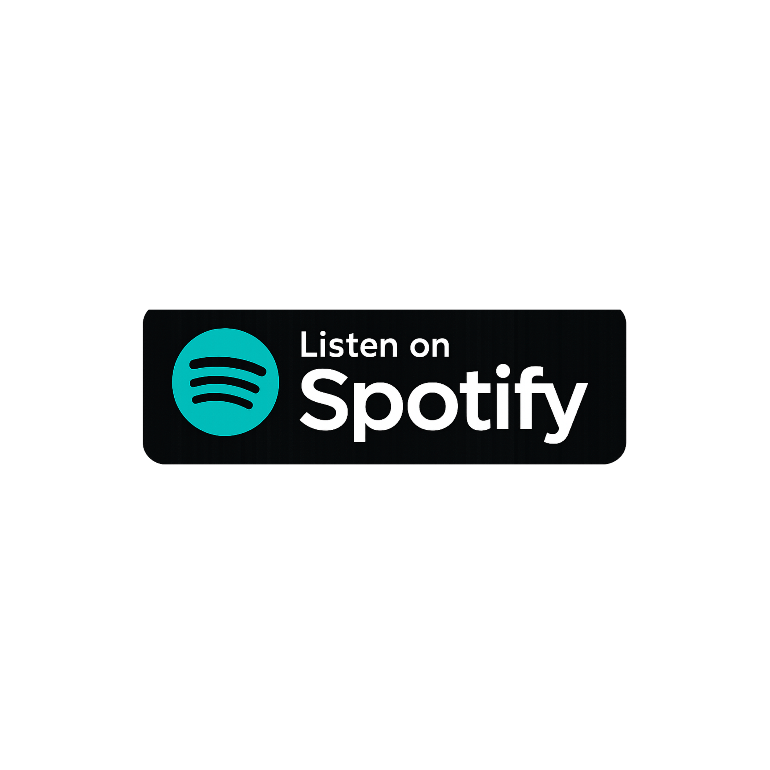 Spotify logo with text 'Listen on Spotify' on a black background.