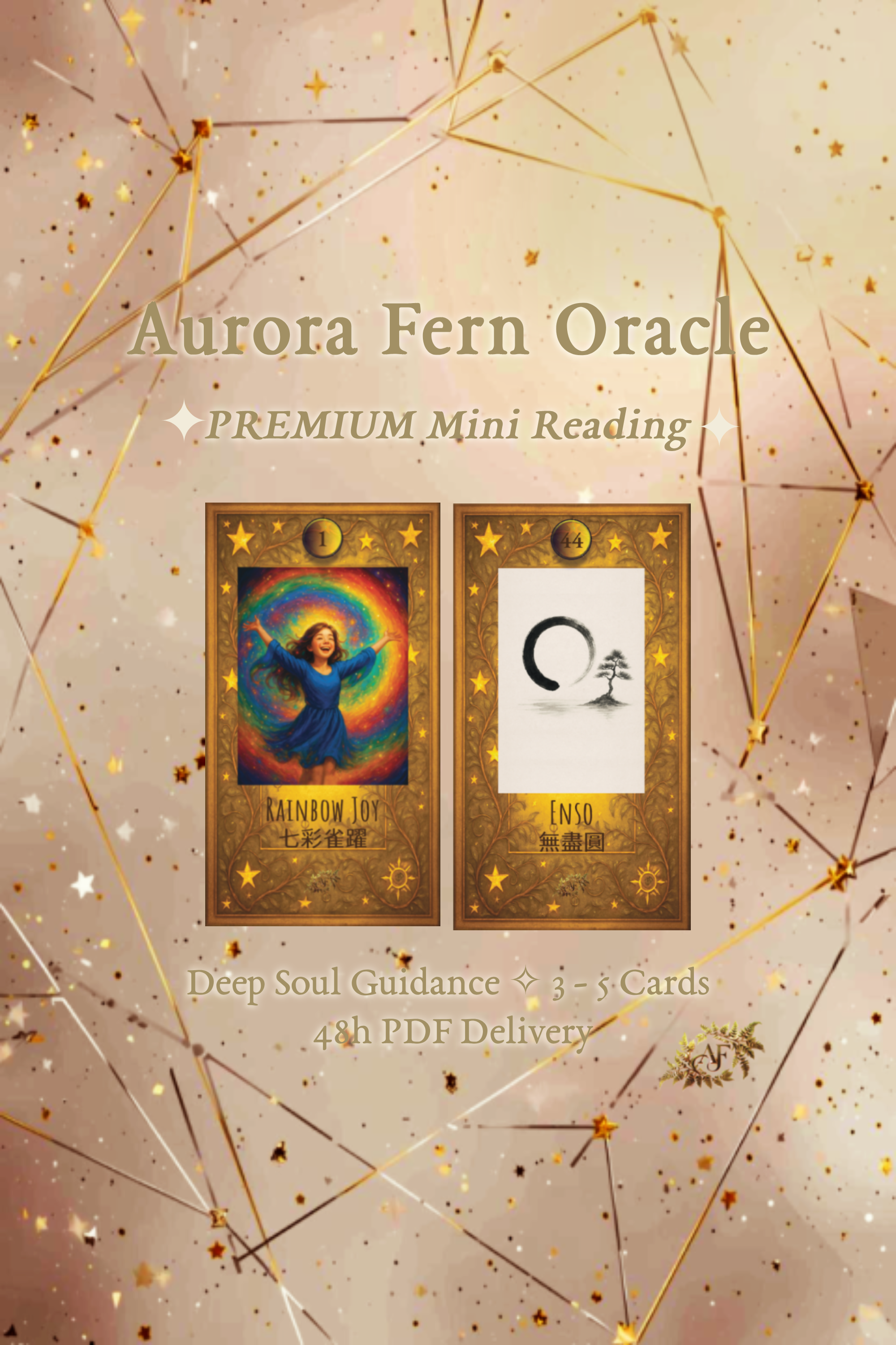 Premium Mini Reading (3–5 Cards) · Deep Soul Guidance from Aurora Fern Oracle Cards · 深度靈魂指引