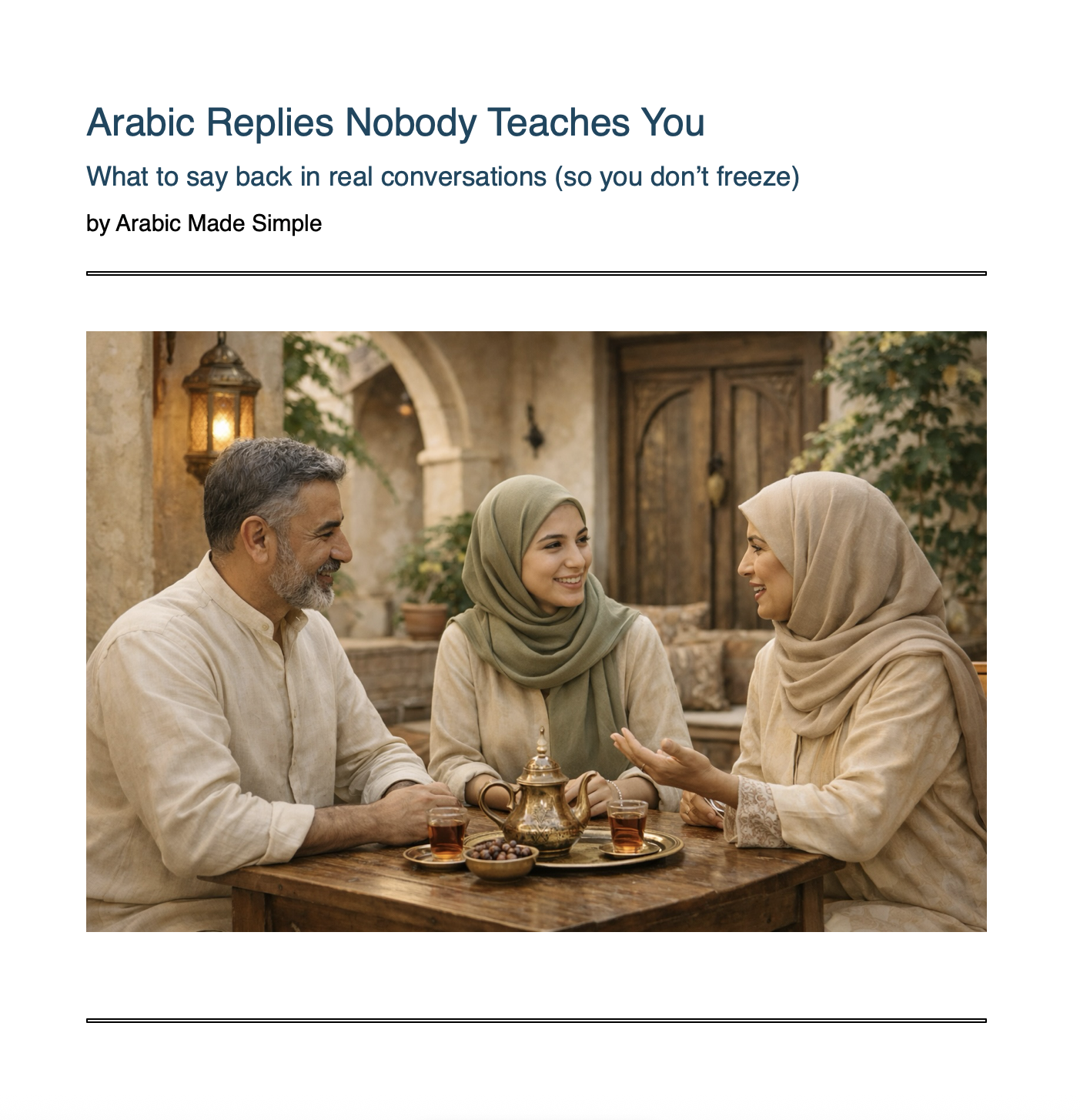 Arabic Replies Nobody Teaches You