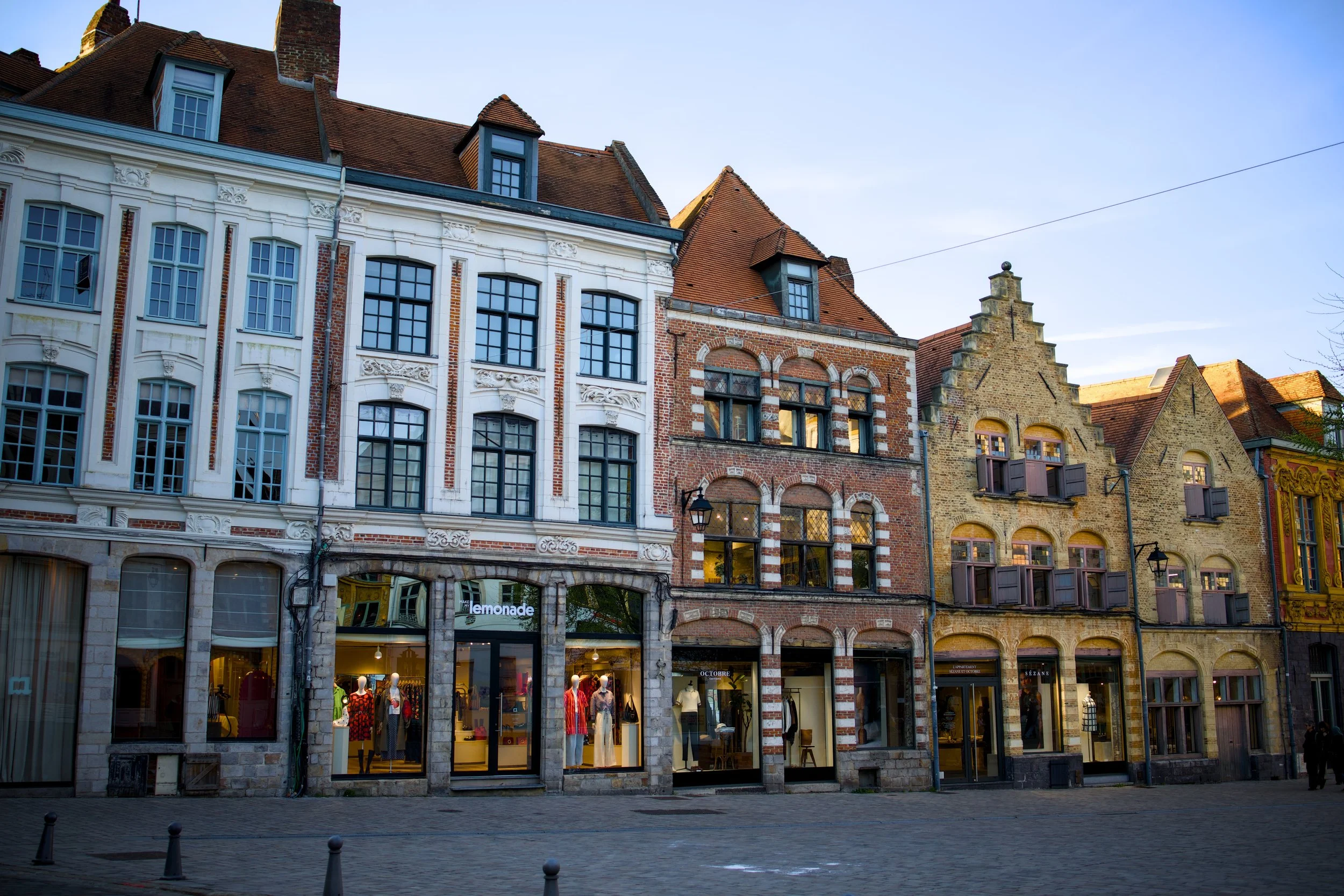 Old Lille architecture photography – traditional brick houses in historic center
