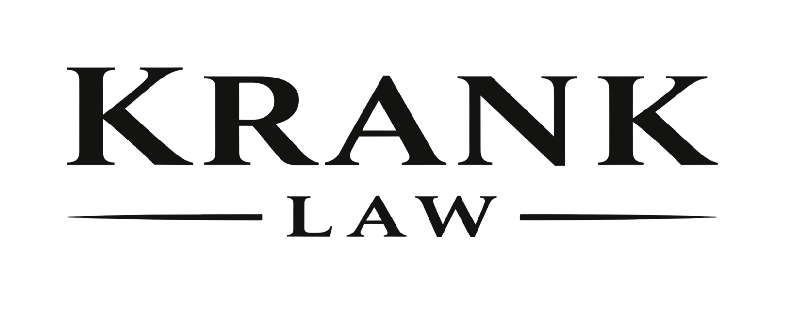 Krank Law logo in black text with a line underneath