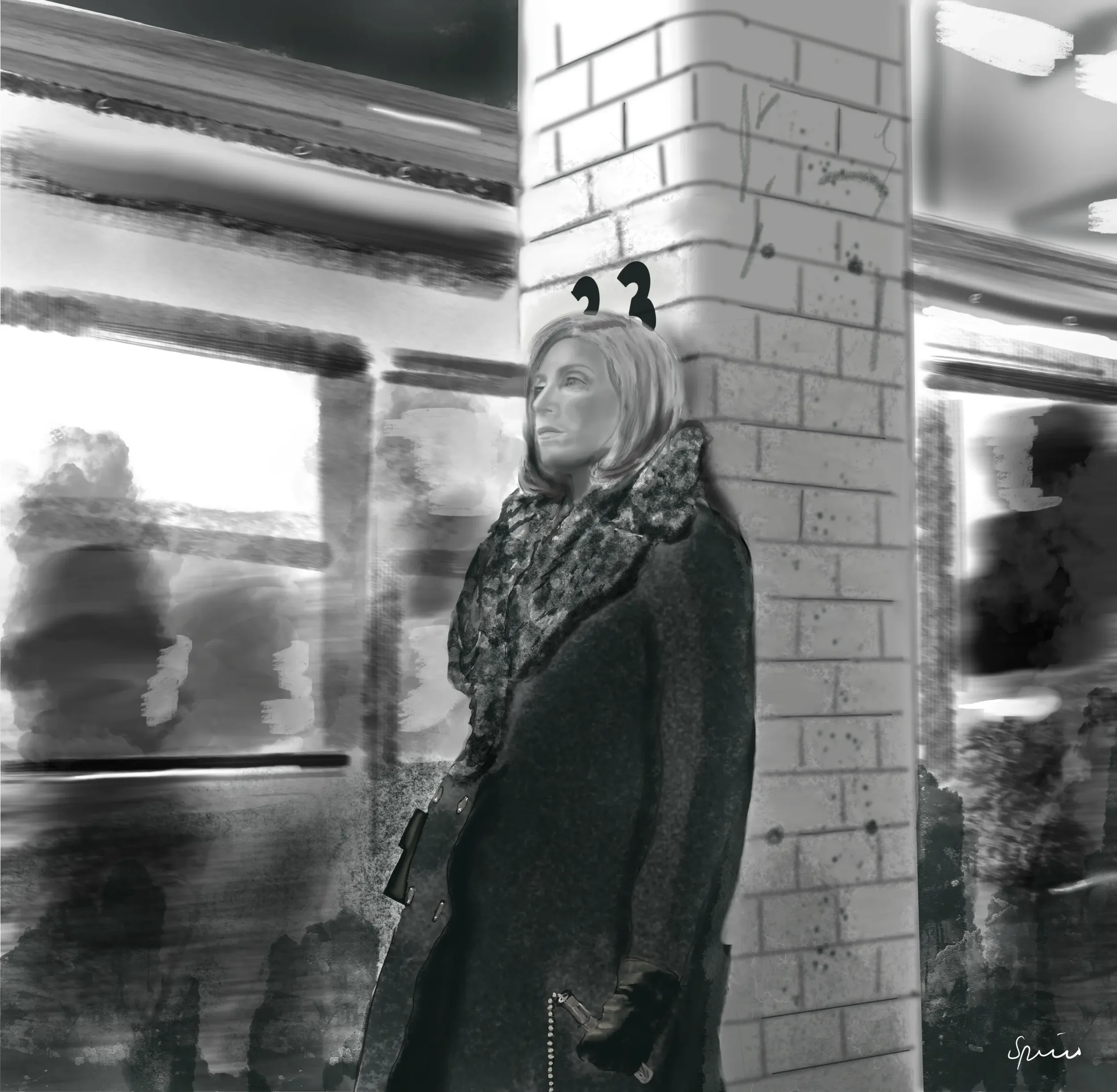 Waiting for the 6 Train | Digital Drawing