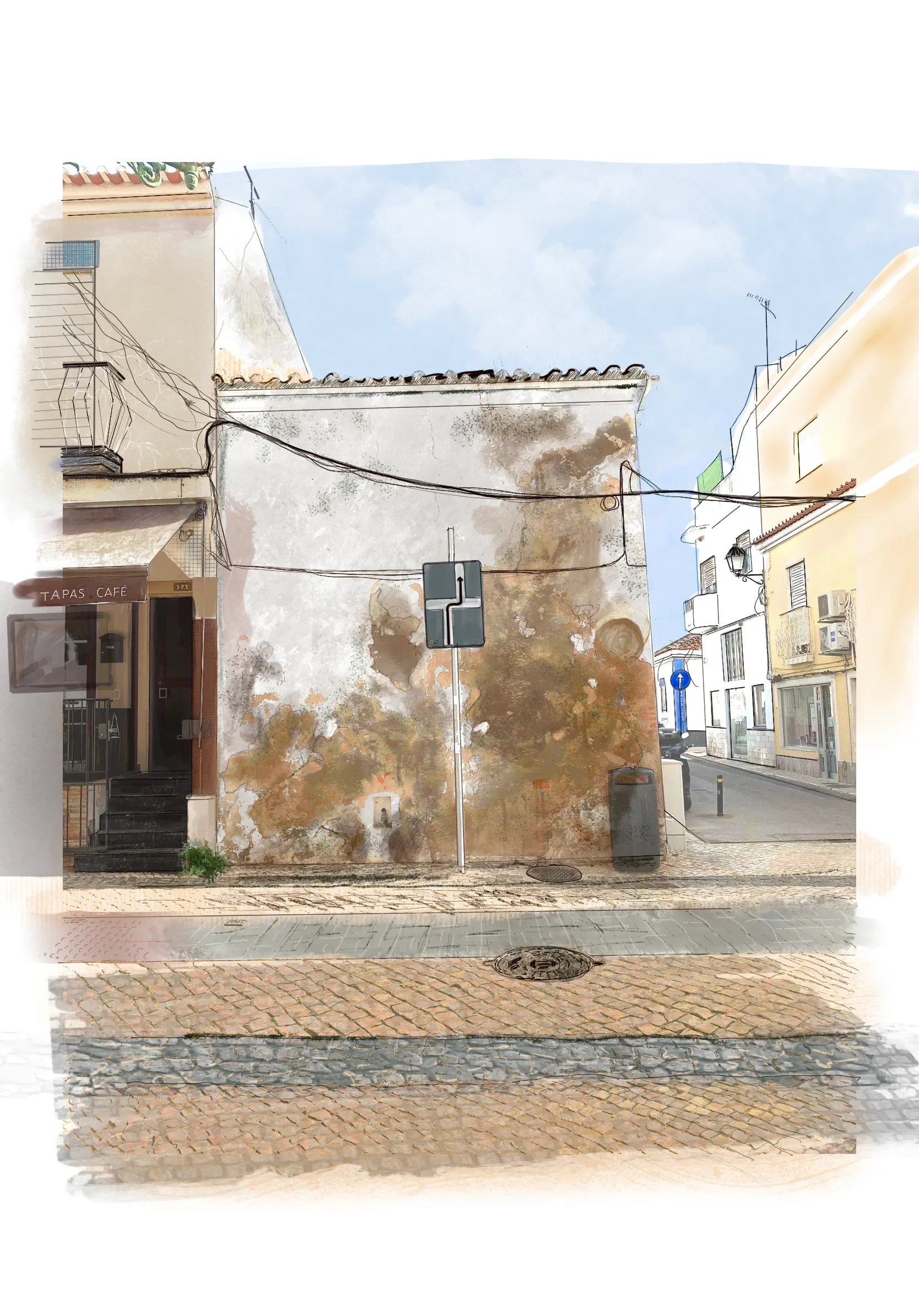 Alvor Street Scene | Digital Drawing