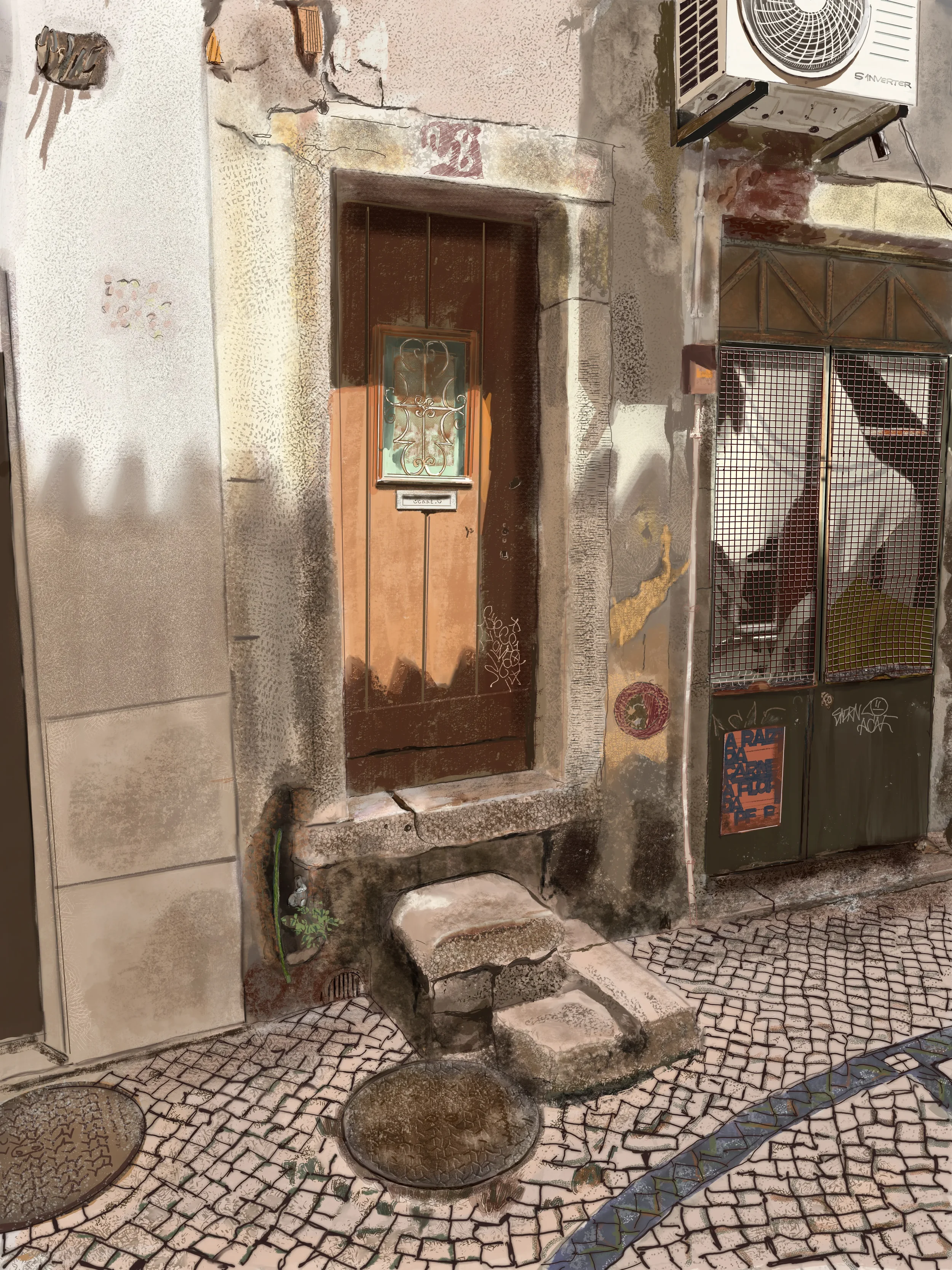 Setubal Doorway | Digital Drawing