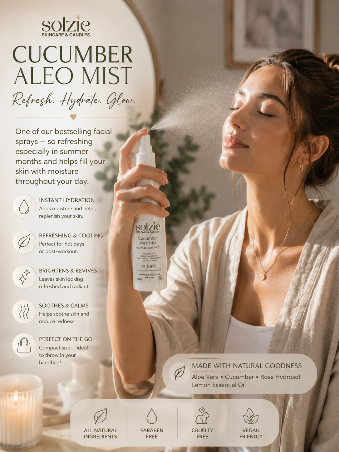 CUCUMBER & ALOE FACE/ BODY MIST