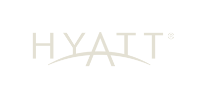 Hyatt logo on a black background.