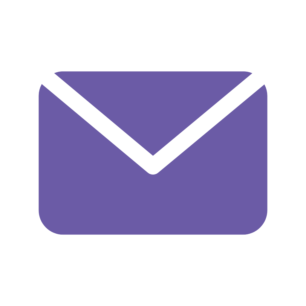 Icon of an envelope in purple and black.