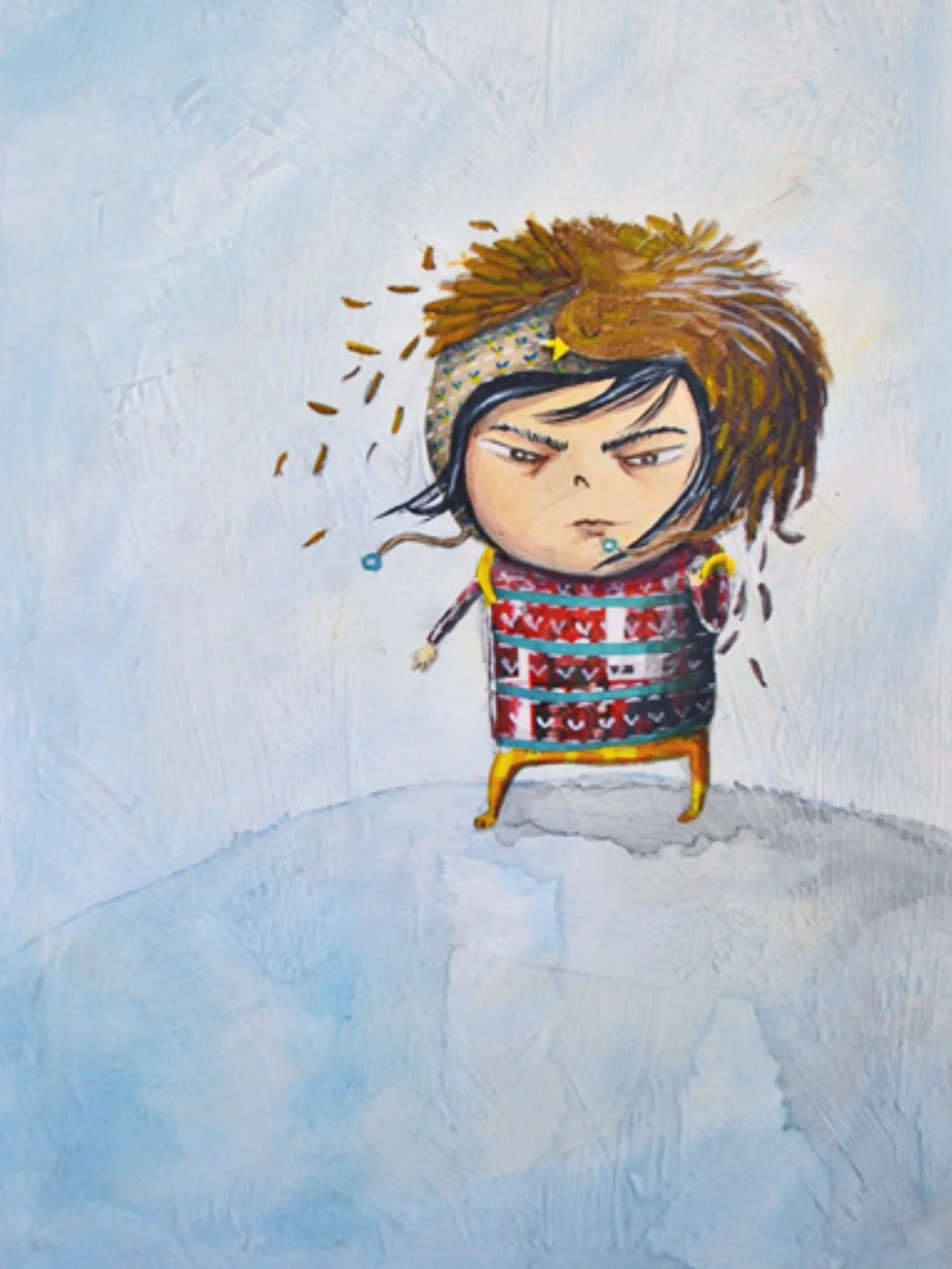 2/2
I remember seeing the first of these illustrations in a dream. I&rsquo;m not exactly sure how it happened, but it was a kind of Eskimo who looked a bit like Bj&ouml;rk. I only made a series of two, but I still remember perfectly when Andr&eacute;