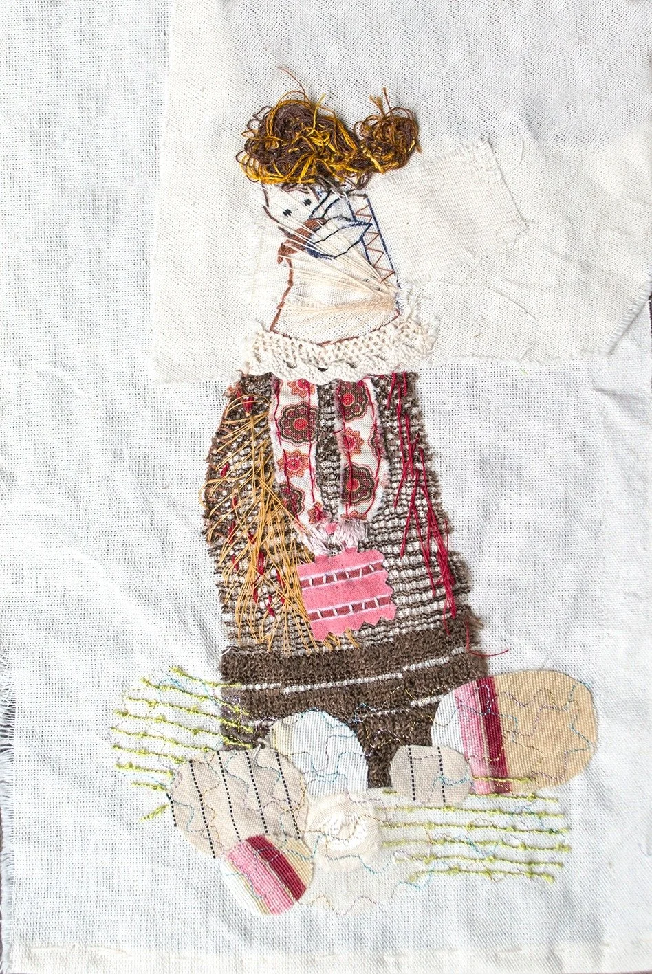 I took a textile illustration workshop with Valeria Gallo and Ixchel Estrada. It was such a fun experience. I've always been drawn to textiles&mdash;I used to make clothes for my dolls from fabric scraps I secretly took from my mom. Working with a se