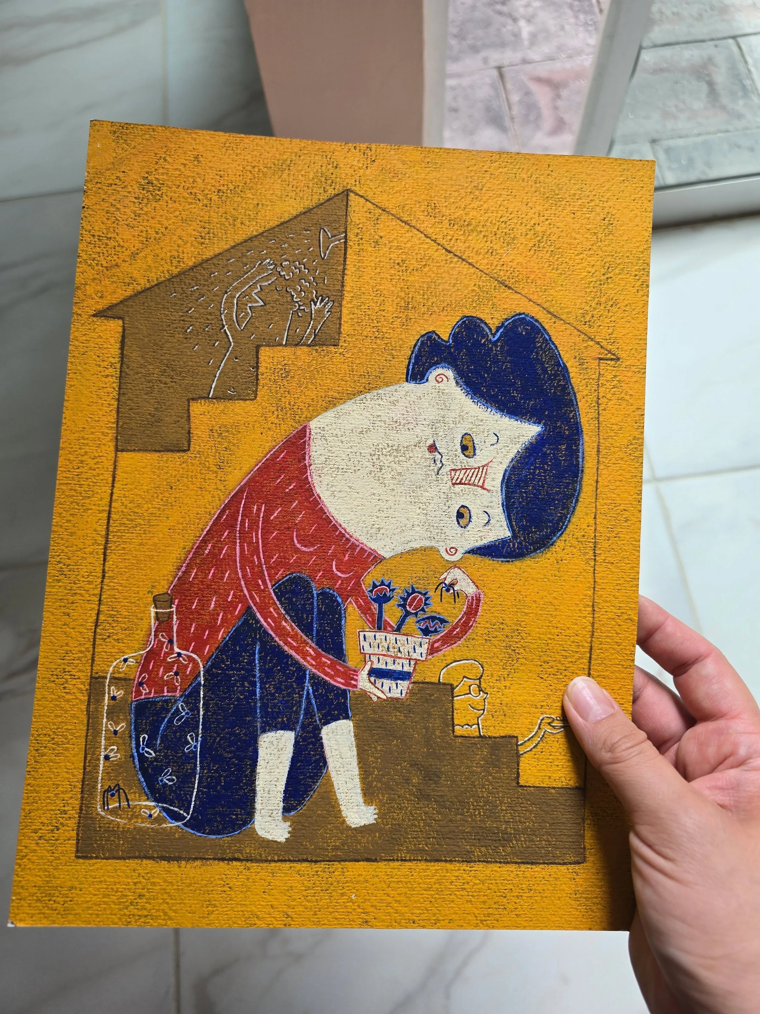I was selected for the FILIJ Illustrators Catalogue with this acrylic piece titled Friday Night.