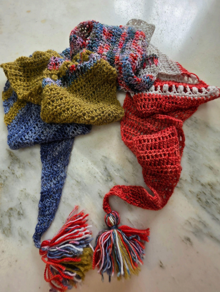 Designed by Joann for Yesterday's Ewes with ReMix Fingering Weight Mini Skein Bundle or any five 20 gram mini skeins