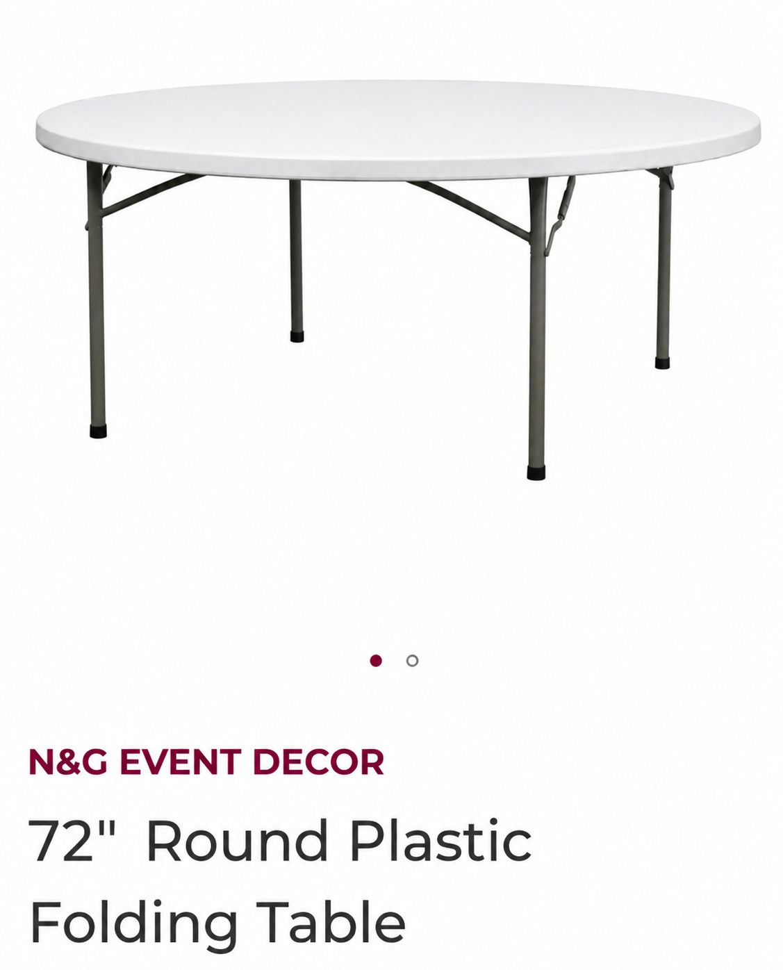 72" Round Plastic Folding Table