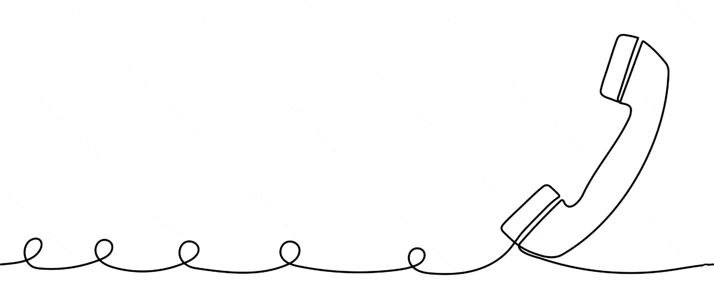 Line drawing of an old phone receiver with a spiral chord.