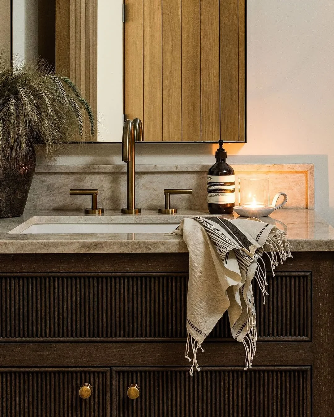 Inspiration image as a muse, and custom millwork execution in the making. Can't wait to see this powder bathroom come together!

#mammothhouse #crewcollectivedesign #millwork #cabinetry #organicmodern #powderbathroom #sandiegointeriordesigner #virtua