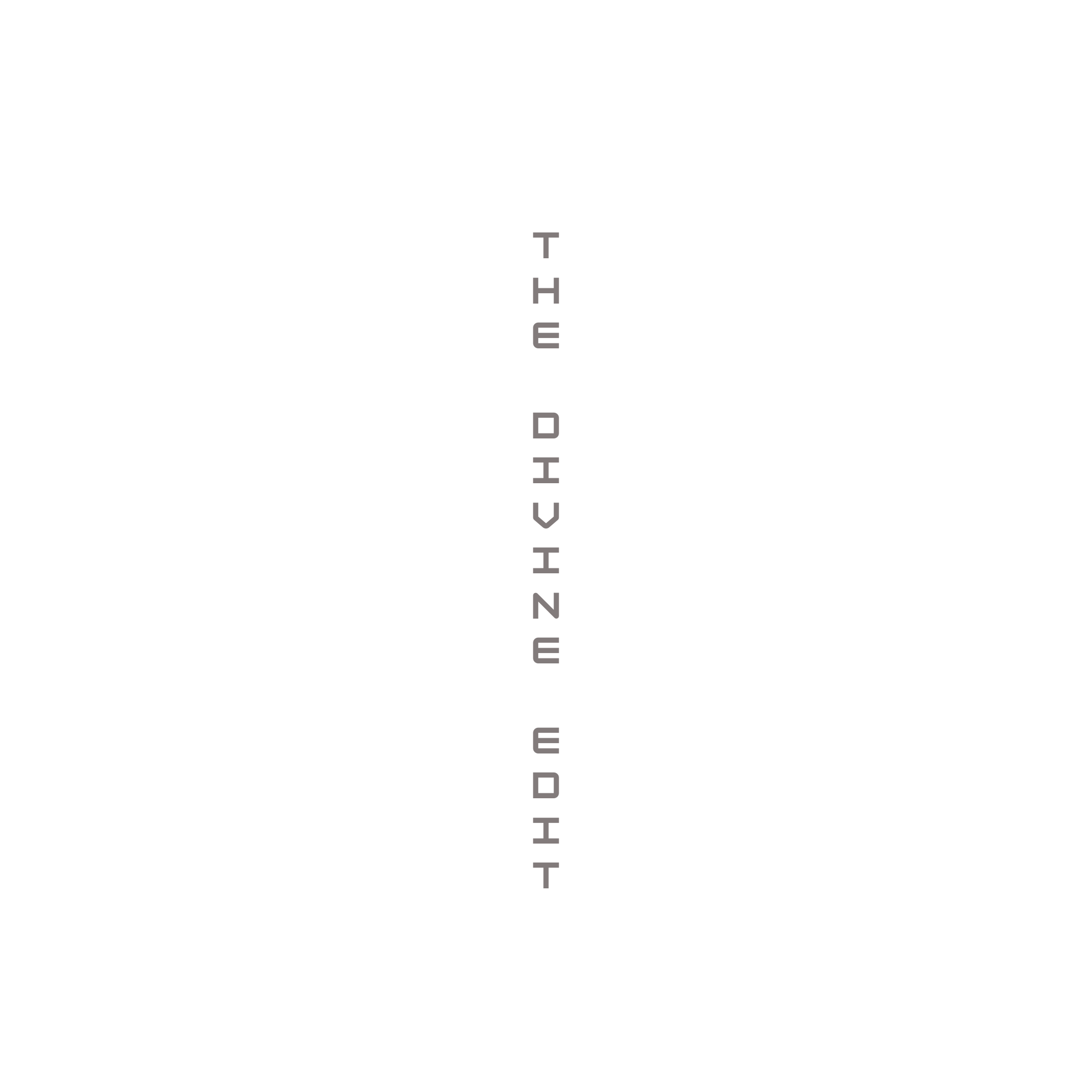 Black background with gray text running vertically that reads "The Dichotomy of Light and Darkness".