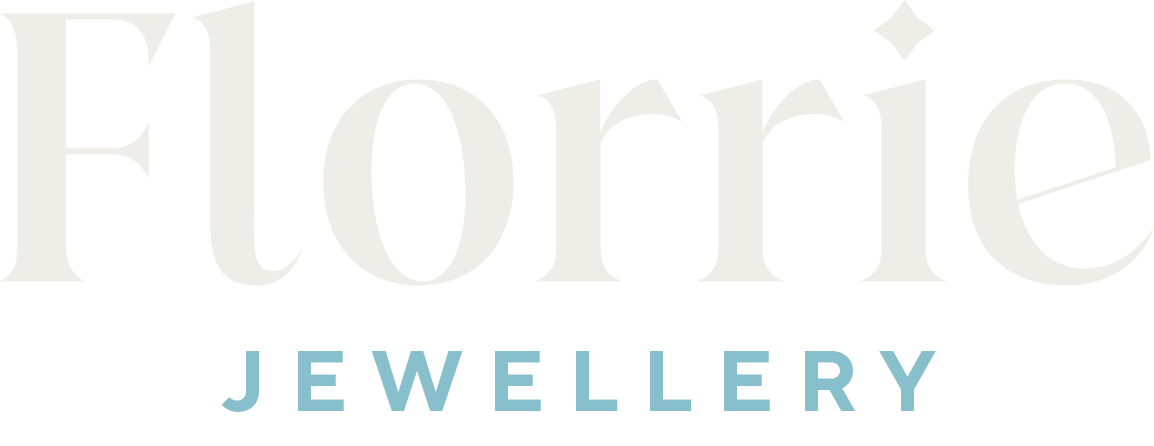 The image features the words 'Florie' in large, elegant font with the word 'JEWELLERY' in smaller, capitalized letters below it.