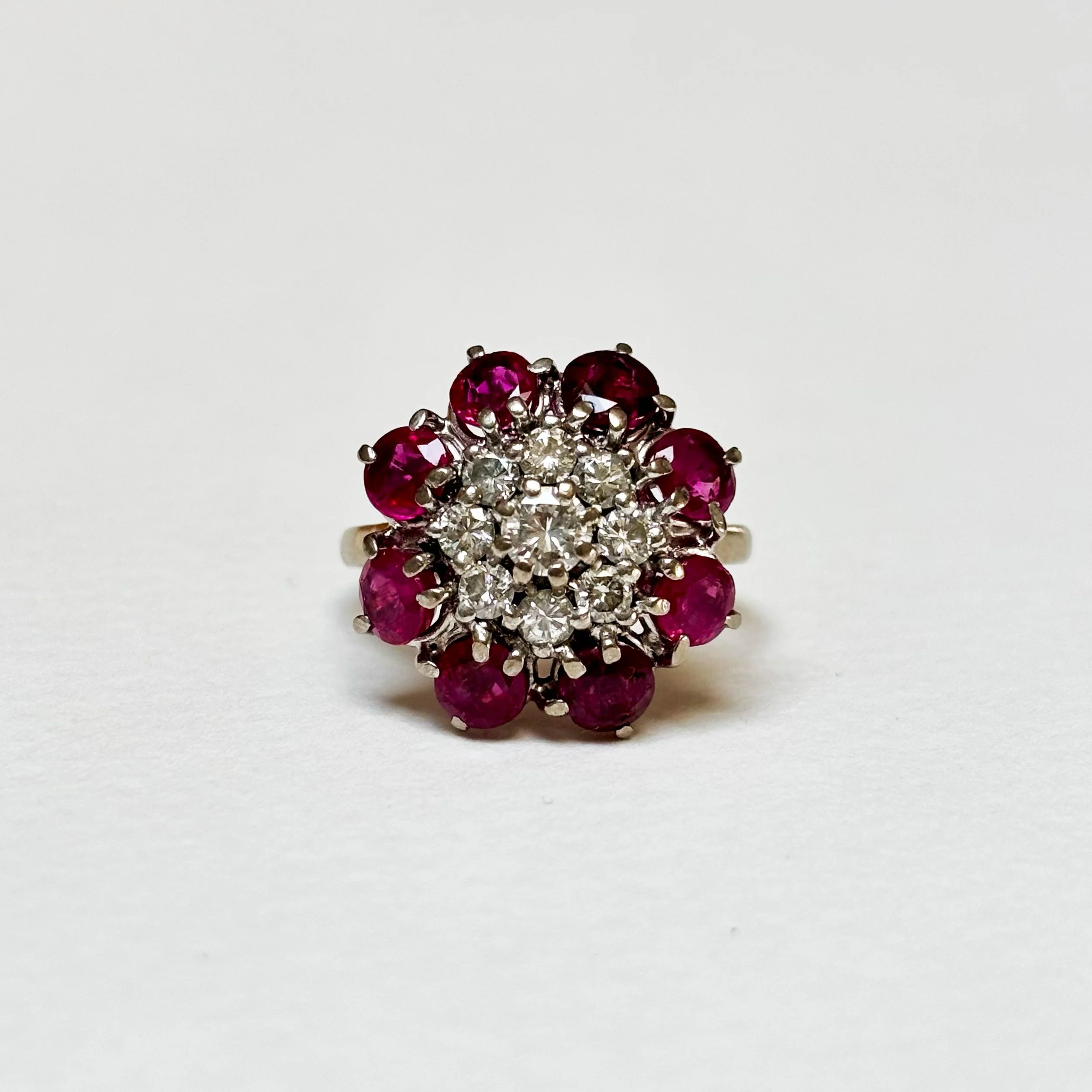 1920s Ruby and Diamond 18ct Cocktail Ring