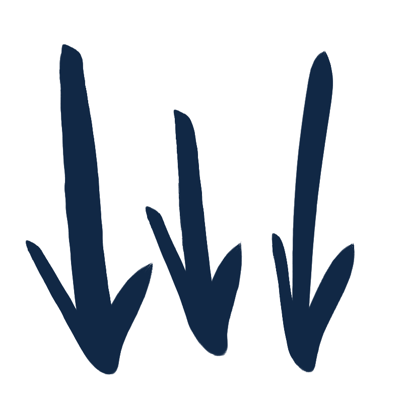 Blue illustration of three arrows