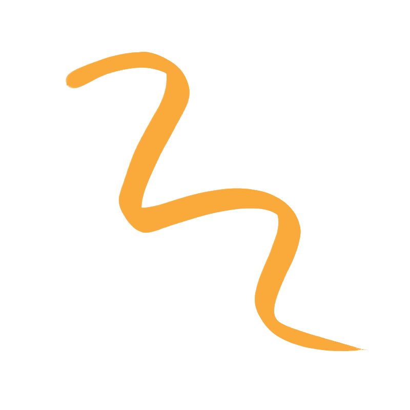 Orange squiggly line illustration