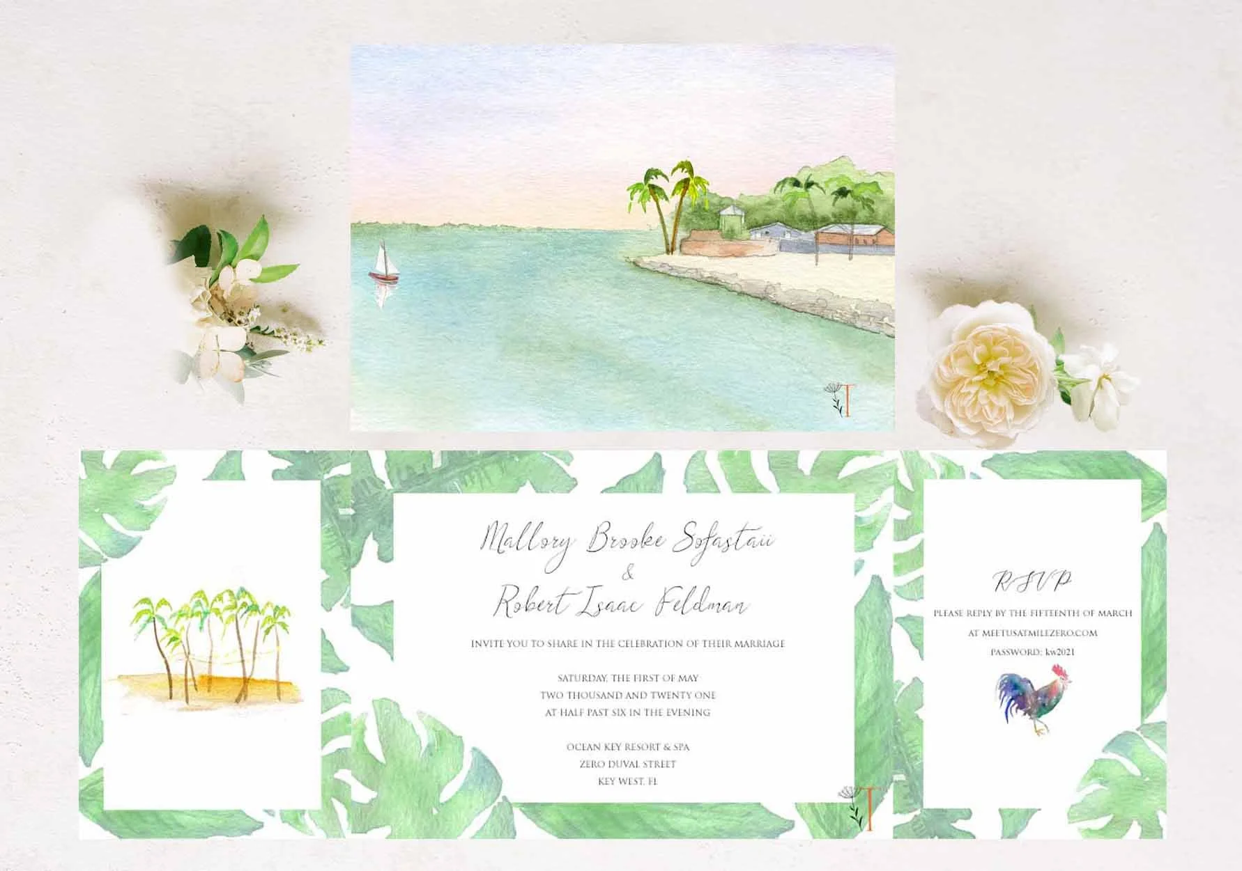 Florida FOLDED Invitation 3 + $8