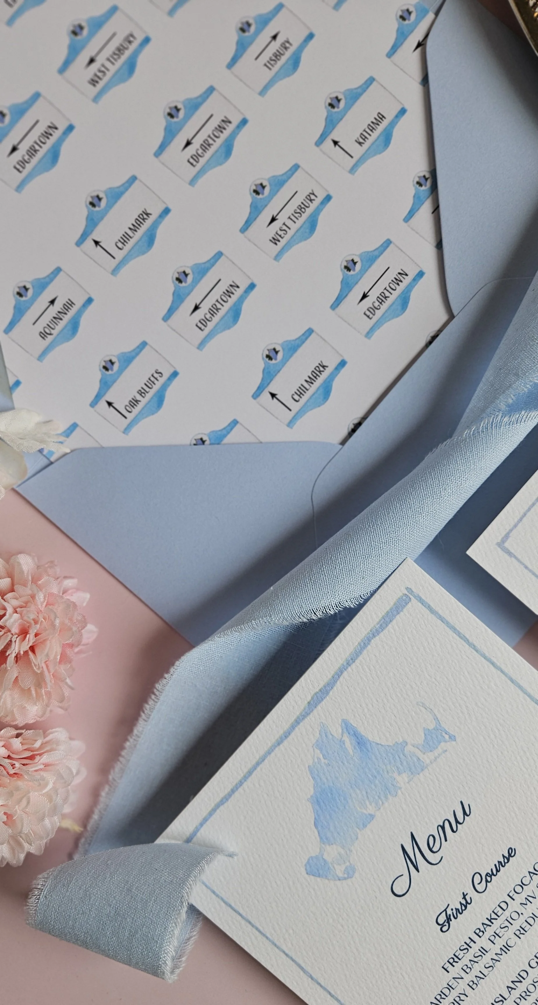 East Chop Beach Club wedding invitations by Tying the Knots Studio 7