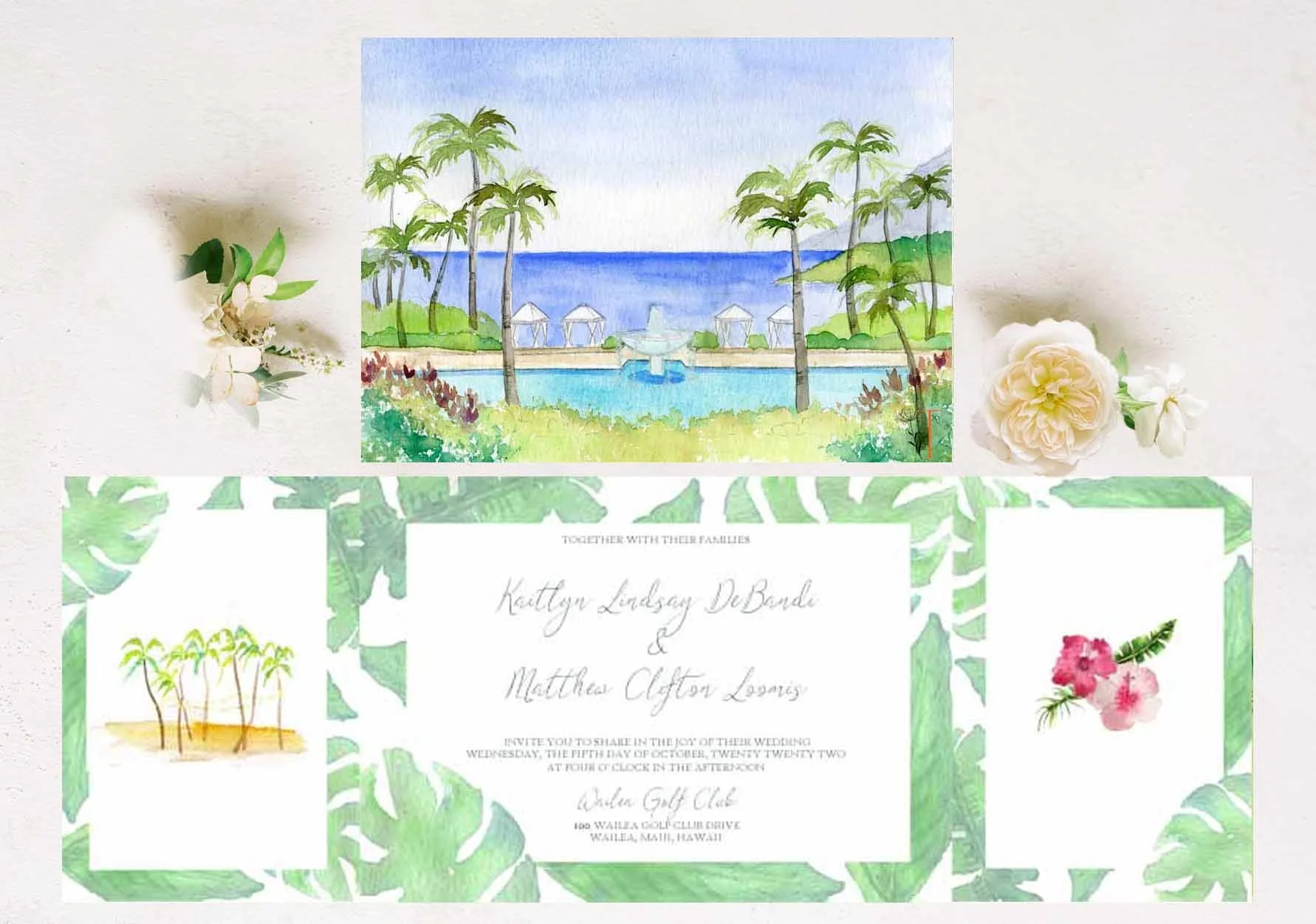 Hawaii FOLDED Invitation 1 + $8