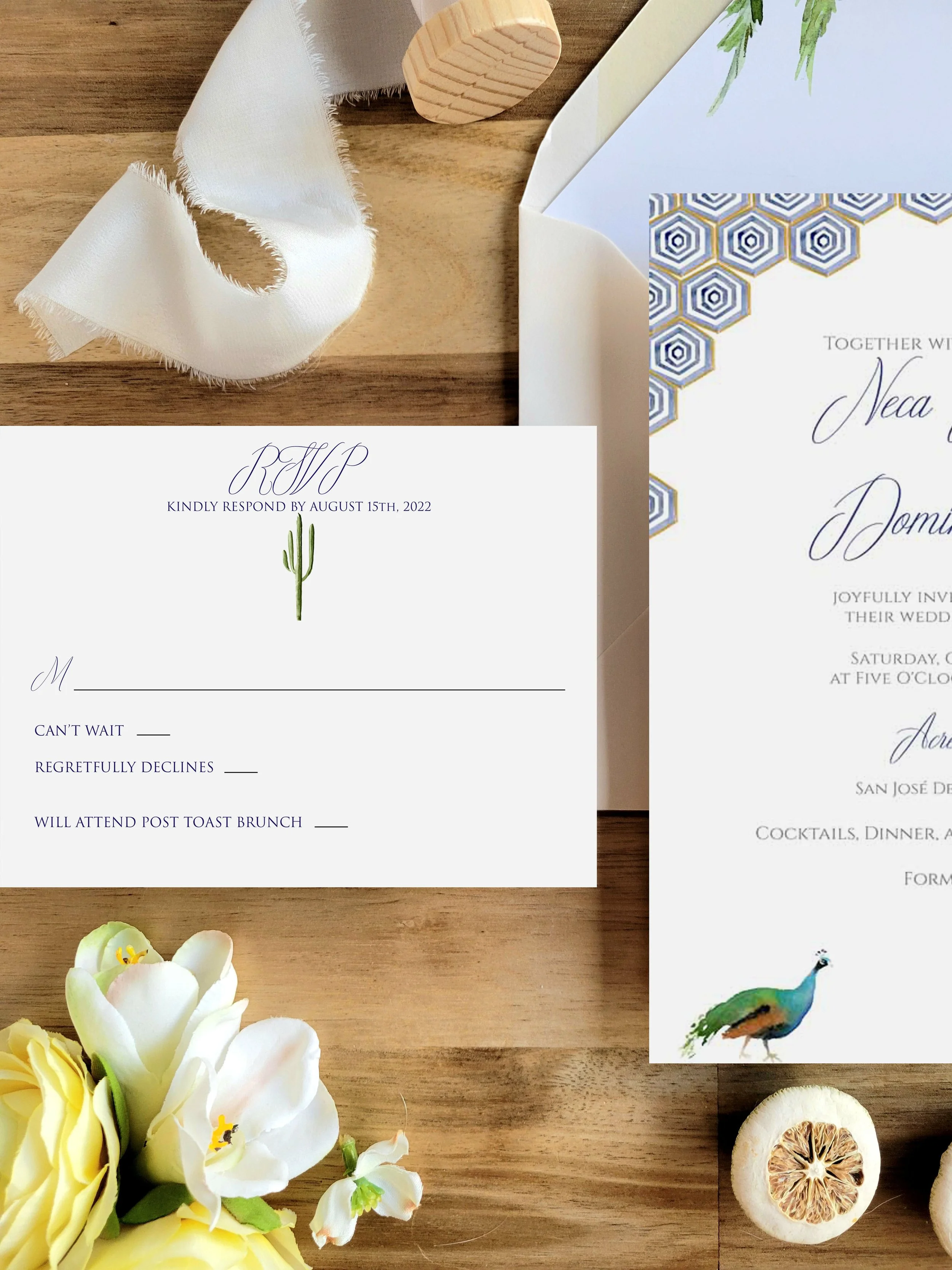 Acre, San Jose Del Cabo, wedding invitations featuring Cabo Azul by Tying the Knots Studio 4