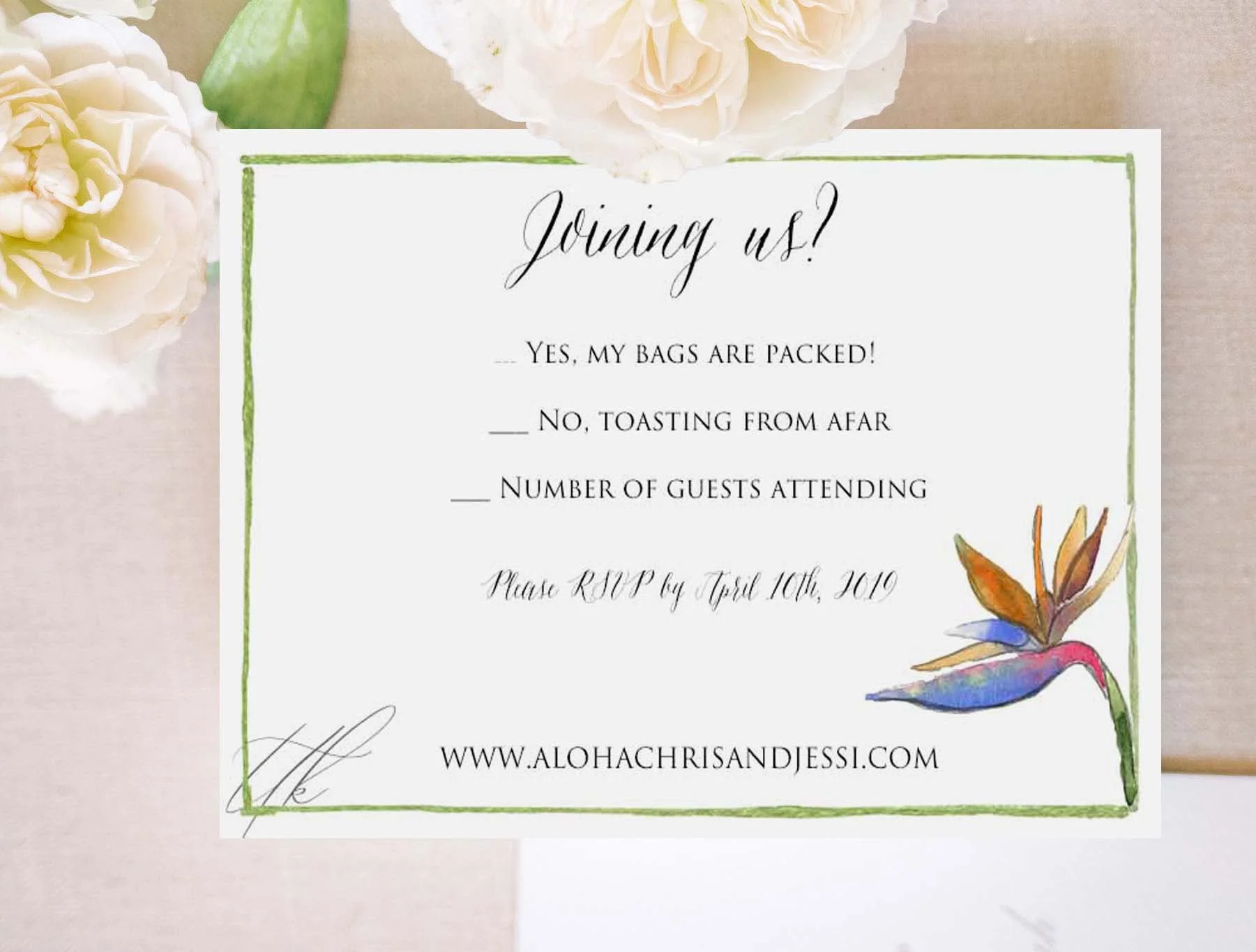 Hawaii RSVP Card 2