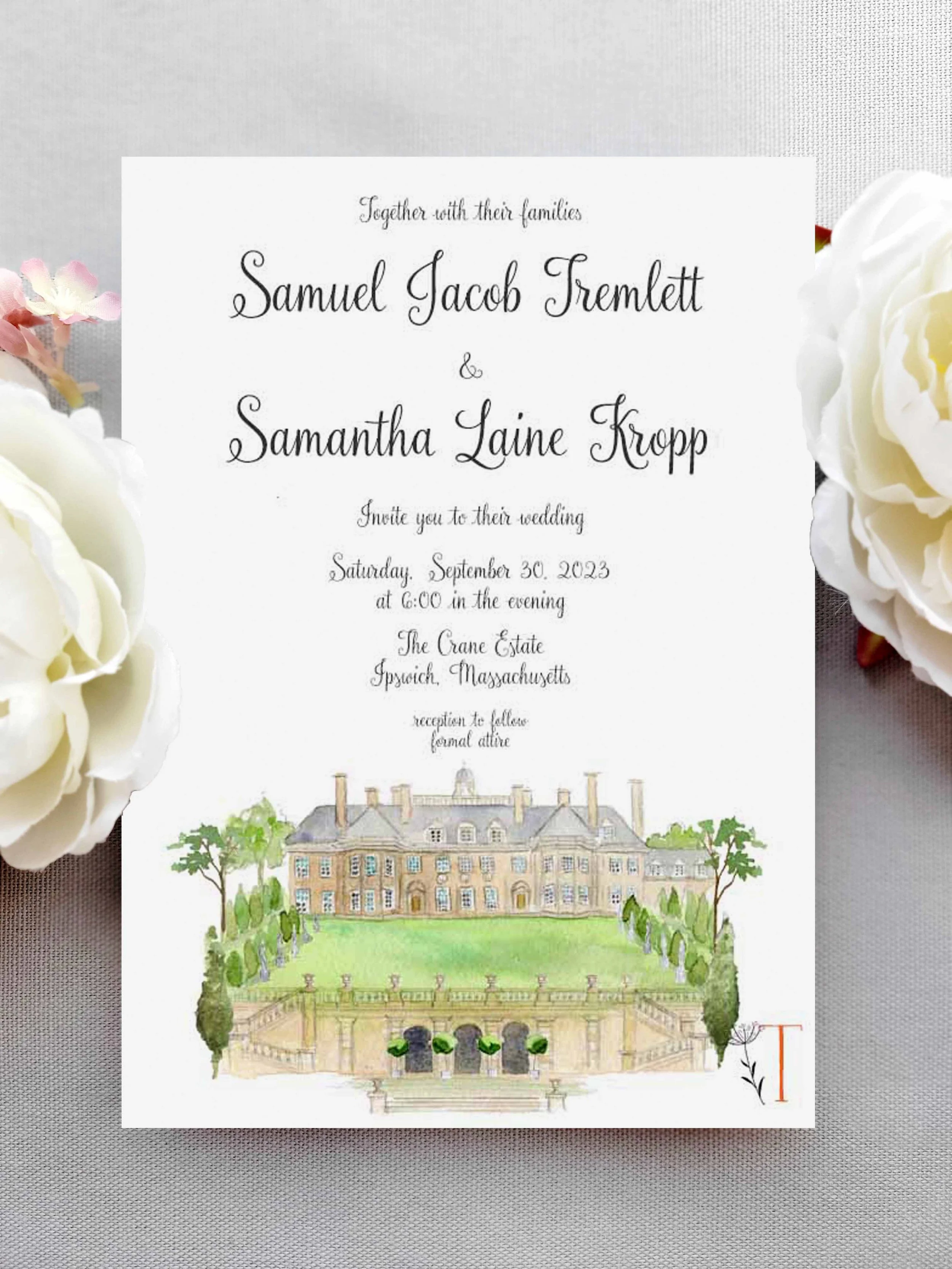 The Crane Estate Invitation MA by Tying the Knots Wedding Studio