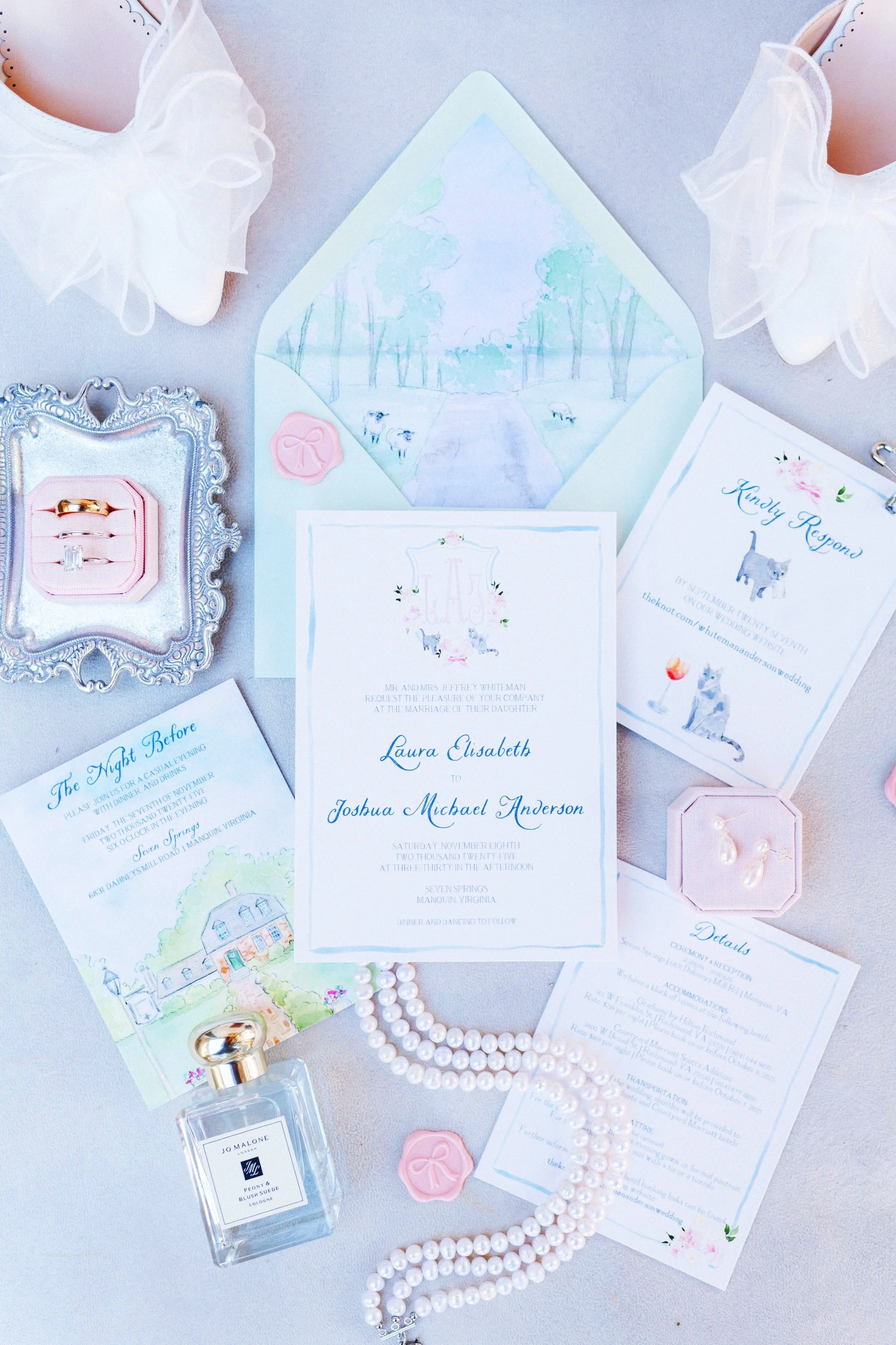 Seven Springs Wedding Invitation Suite