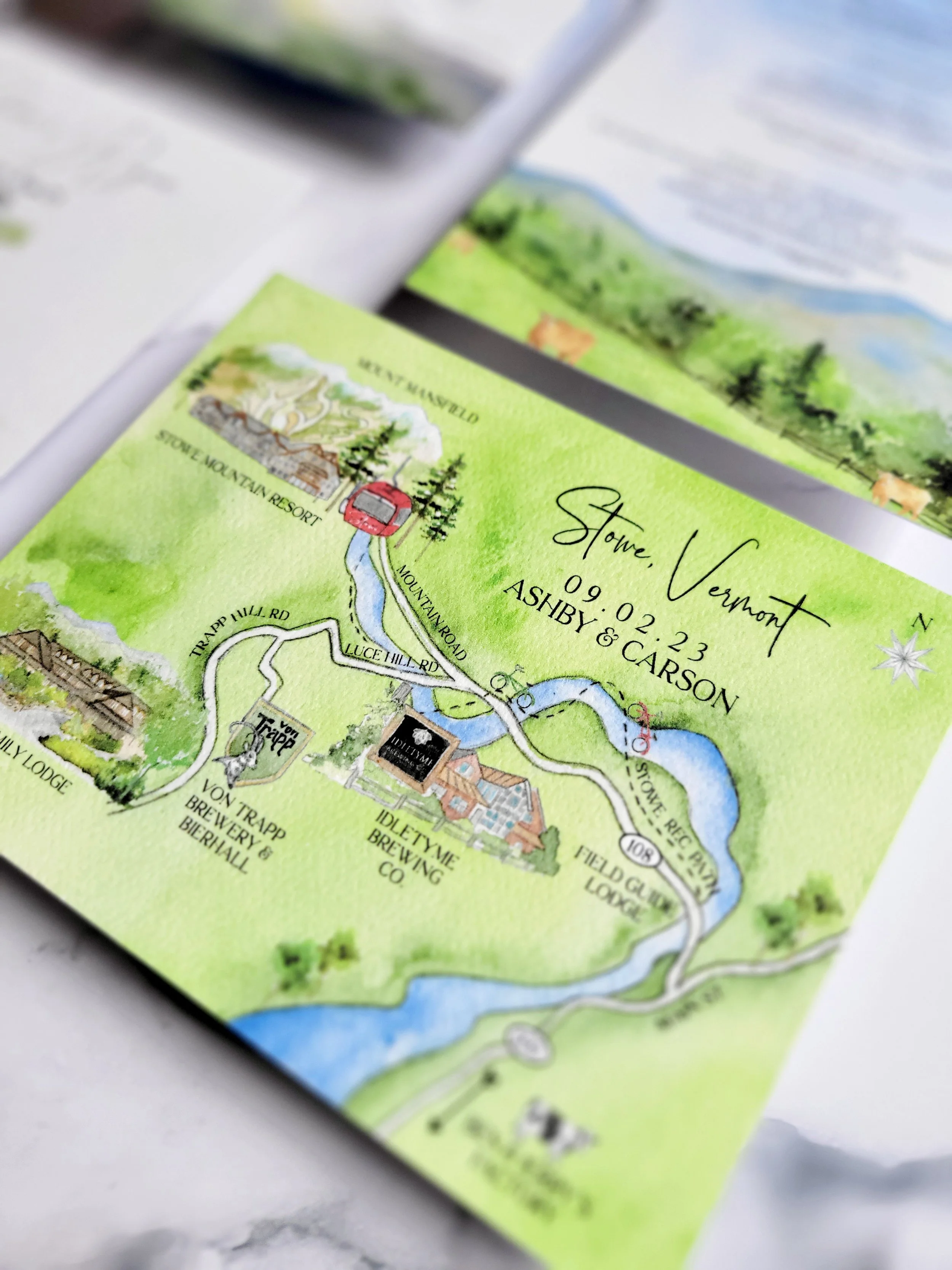Trapp Family Lodge Stowe Vermont Wedding Invitations by Tying the Knots Wedding Studio 3