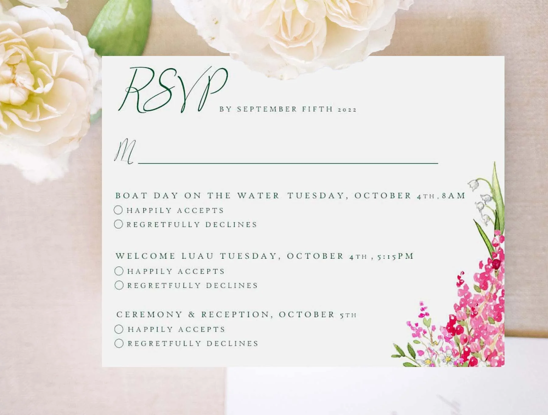 Hawaii RSVP Card 3