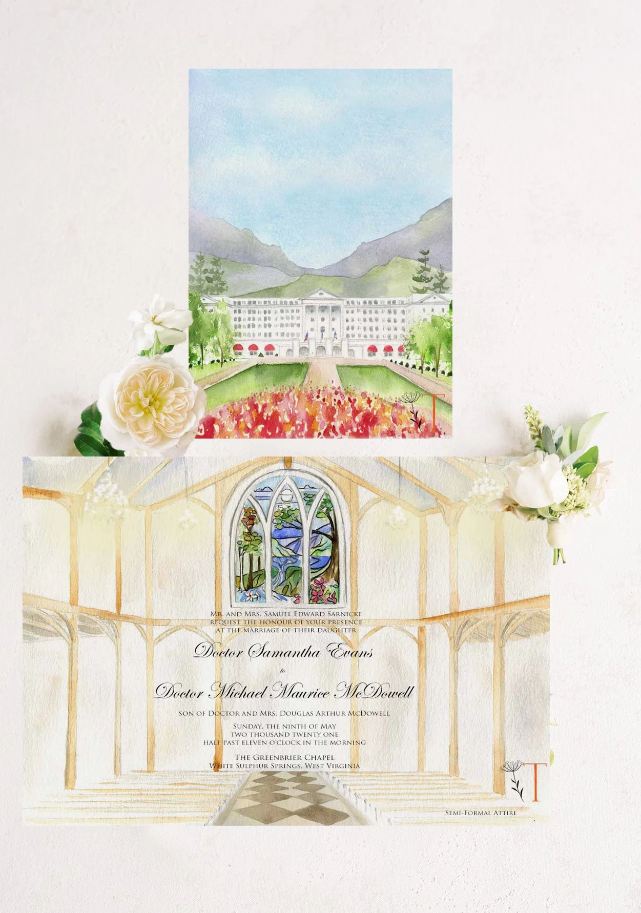 Greenbrier FOLDED Invitation 1 + $8