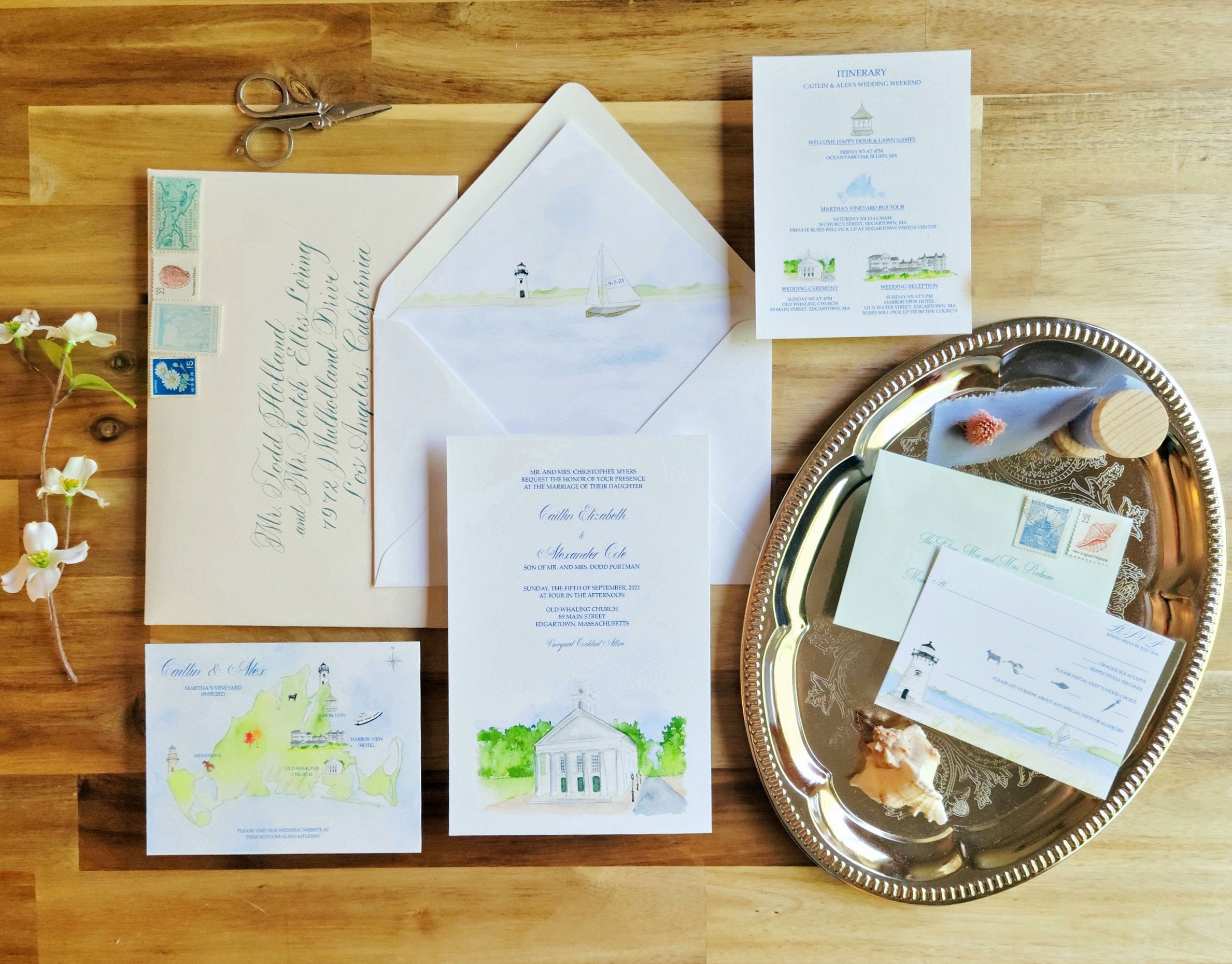 Martha's Vineyard wedding featuring the Old Whaling Church by Tying the Knots Wedding Studio 2