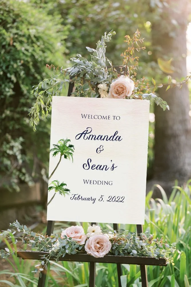 Welcome Sign palms by Tying the Knots Studio